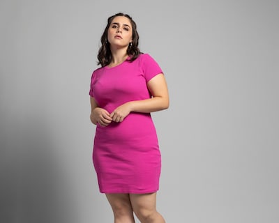 Foto 4 | Vestido Thinner Casual Rosa Manga Corta