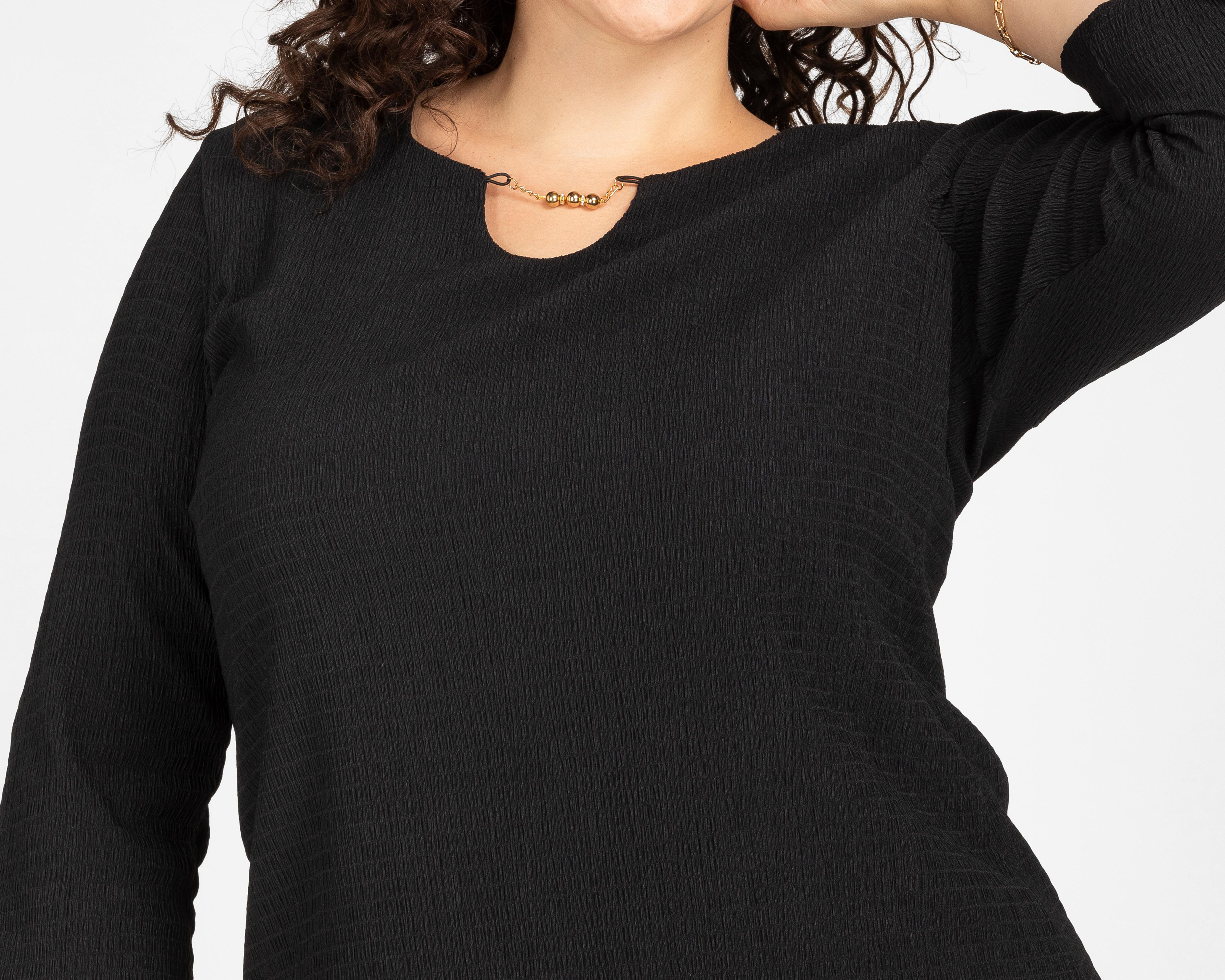 Foto 5 pulgar | Blusa Sahara Manga 3/4 Negra