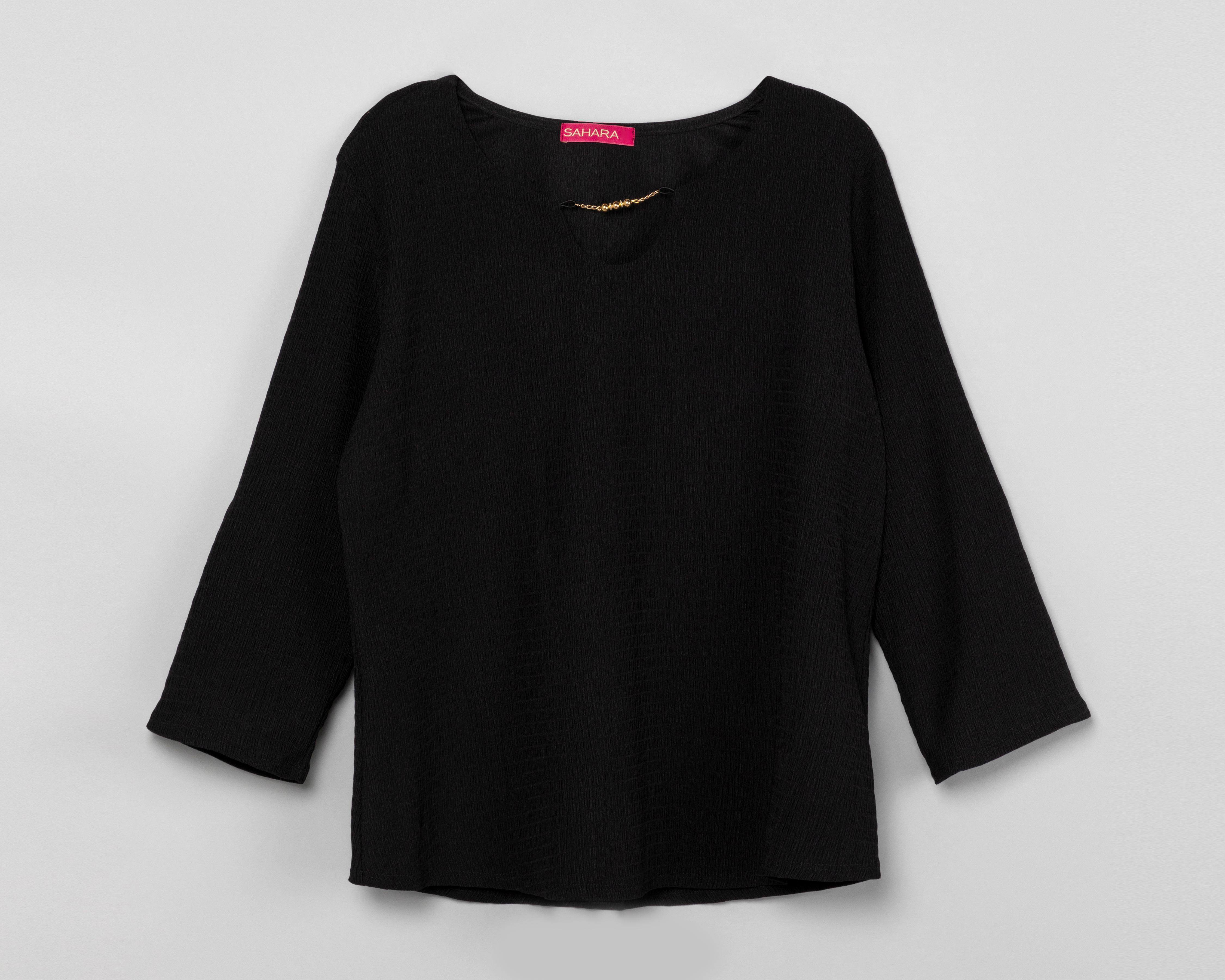 Foto 6 pulgar | Blusa Sahara Manga 3/4 Negra