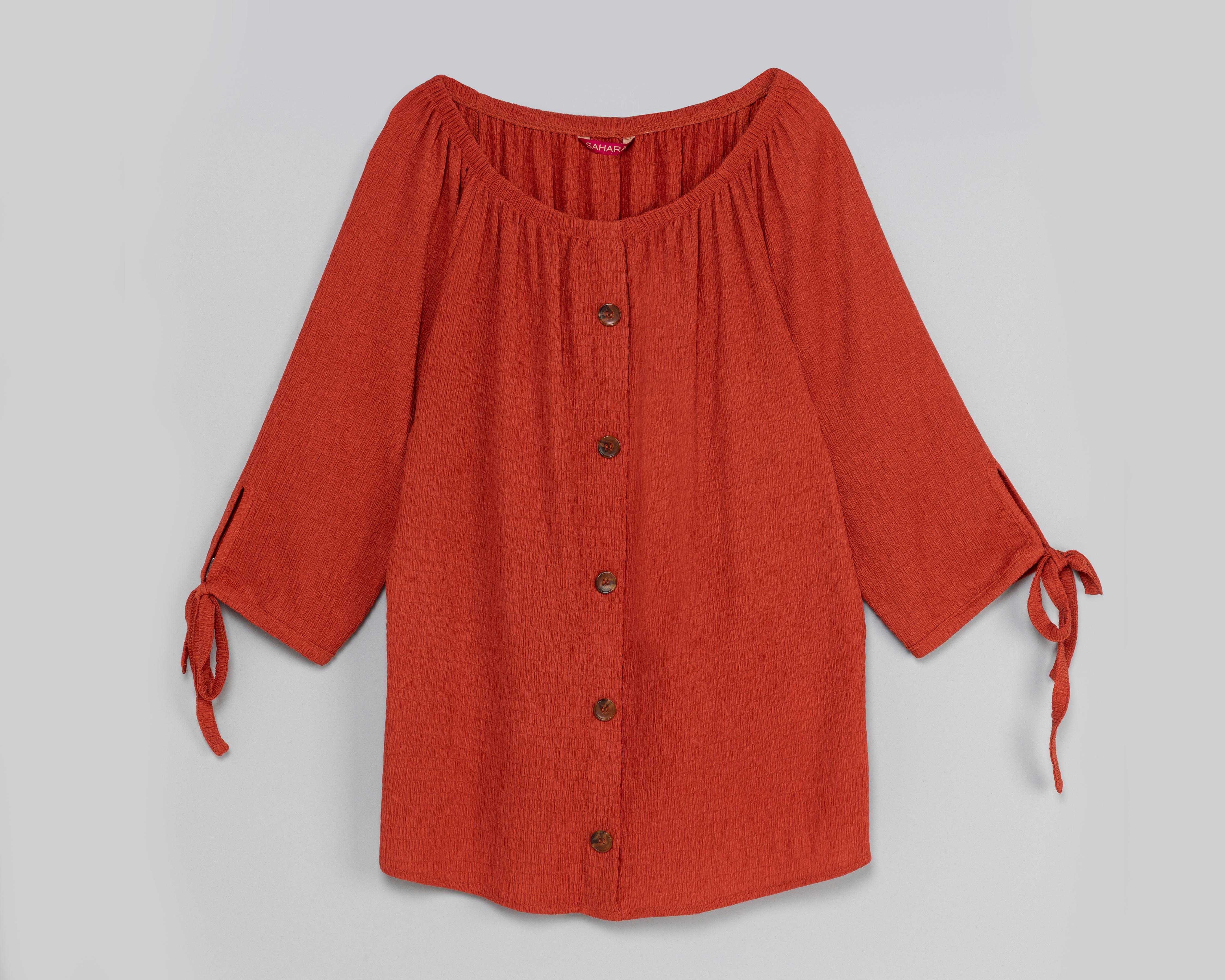 Foto 1 | Blusa Sahara Manga 3/4 con Elástico en el Cuello