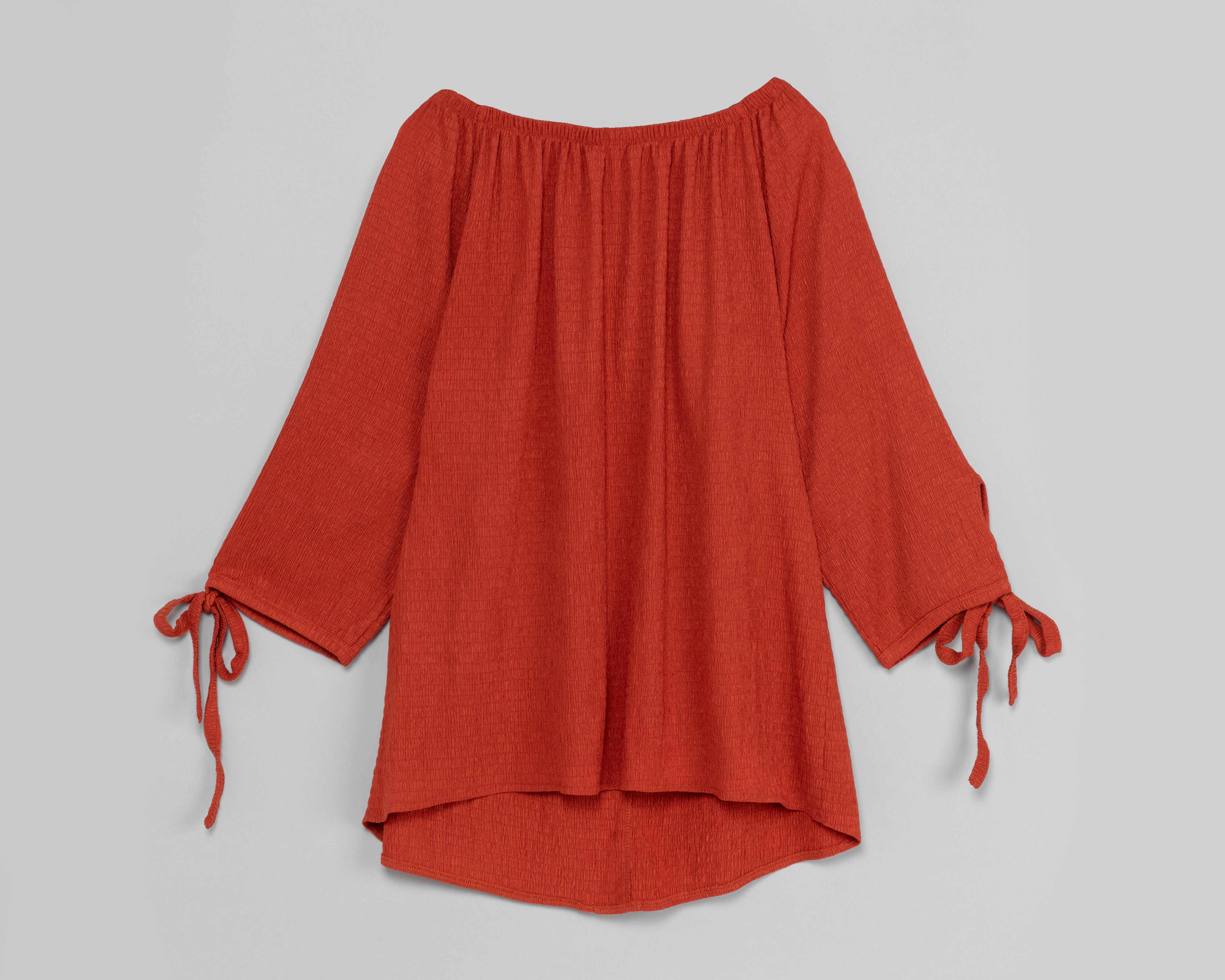 Foto 3 pulgar | Blusa Sahara Manga 3/4 con Elástico en el Cuello