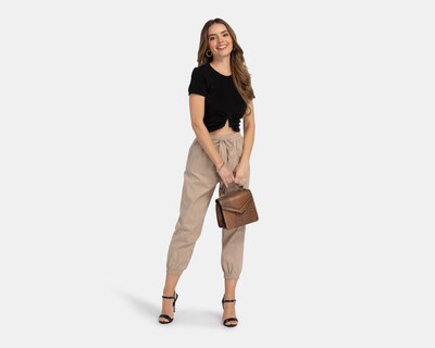 Foto 2 | Crop Top Thinner Negro con Zurcido