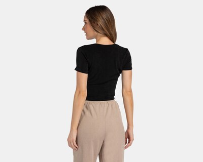 Foto 3 | Crop Top Thinner Negro con Zurcido