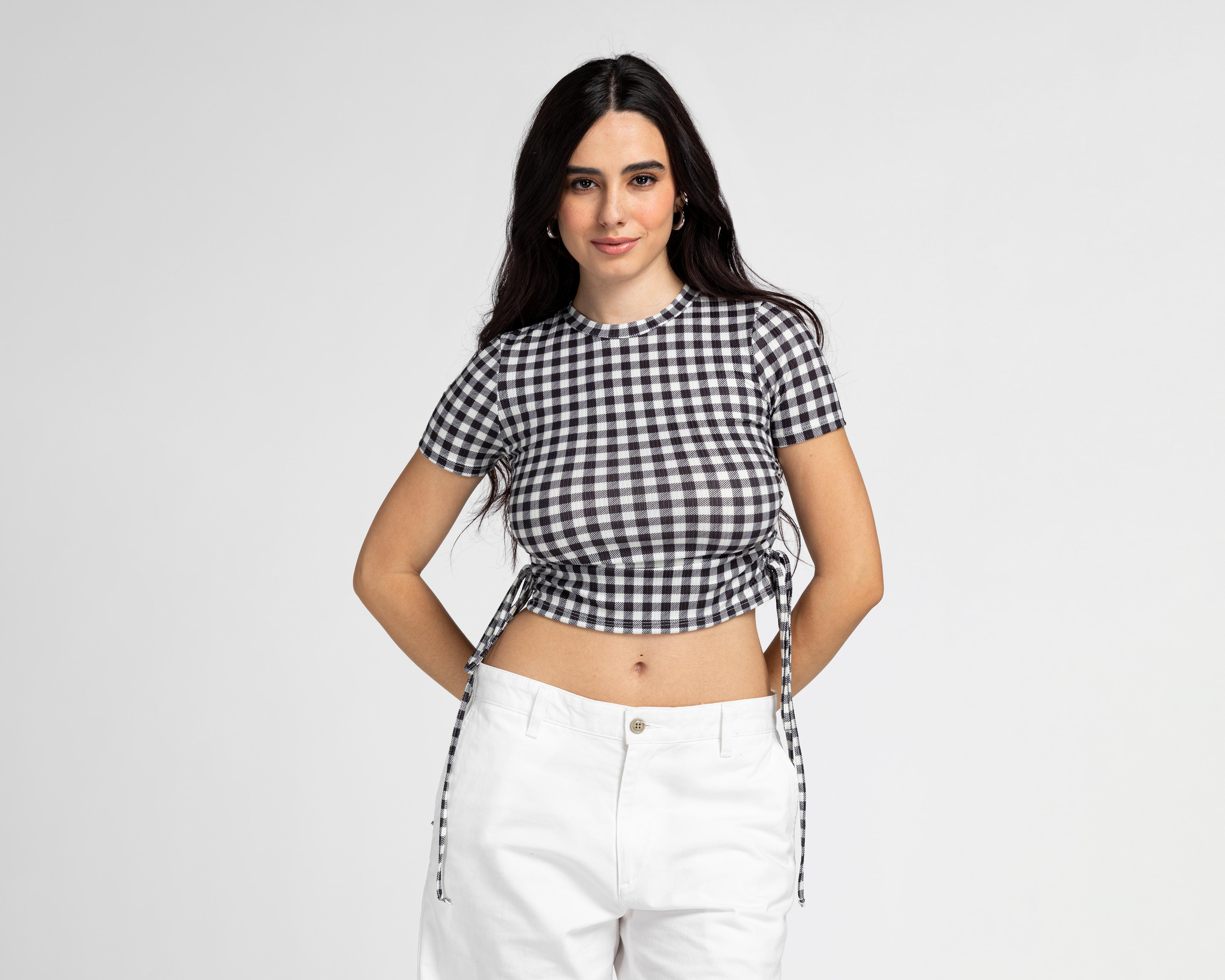 Foto 2 pulgar | Crop Top Refill con Jareta para Mujer