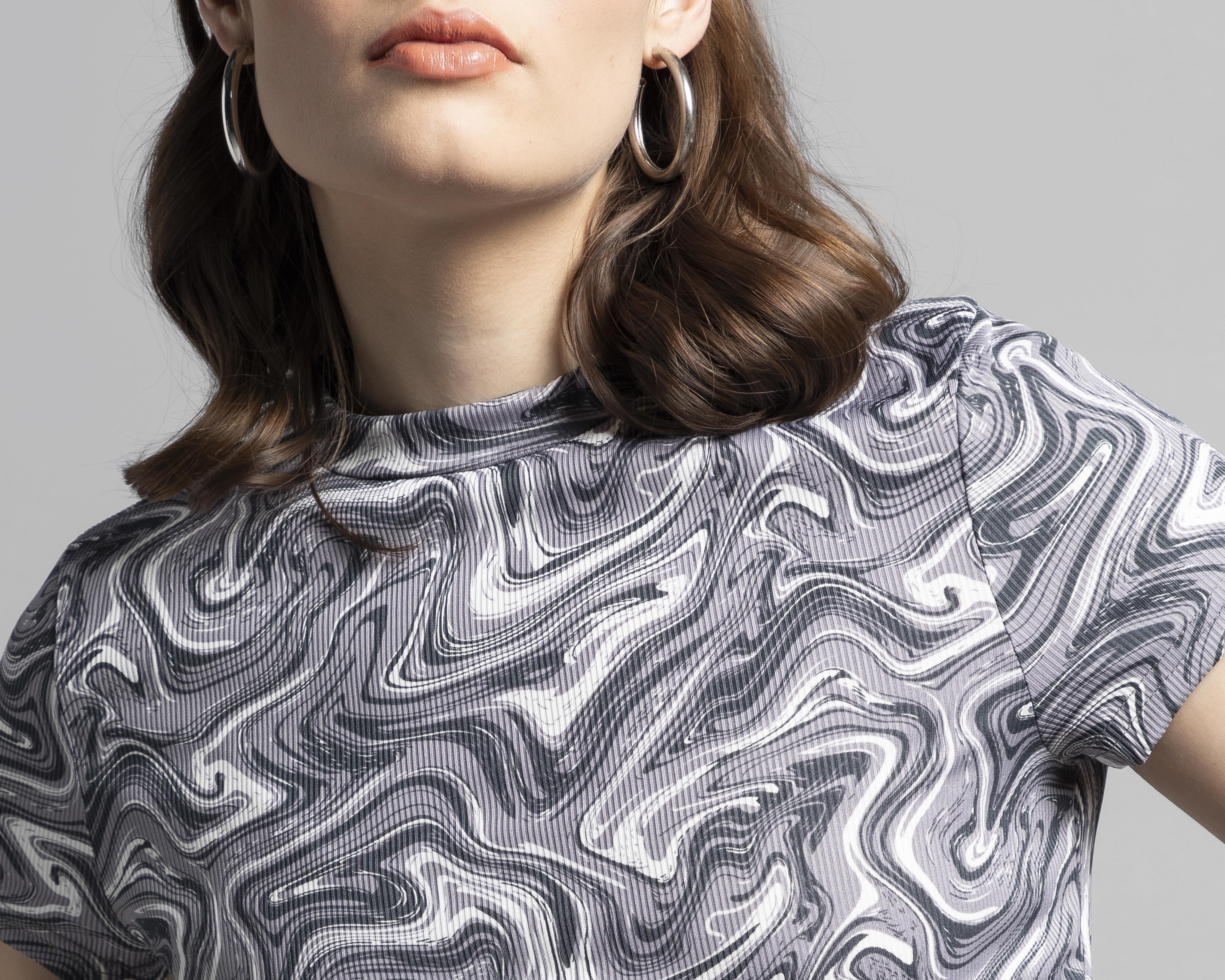 Foto 7 | Playera Thinner Manga Corta Estampada