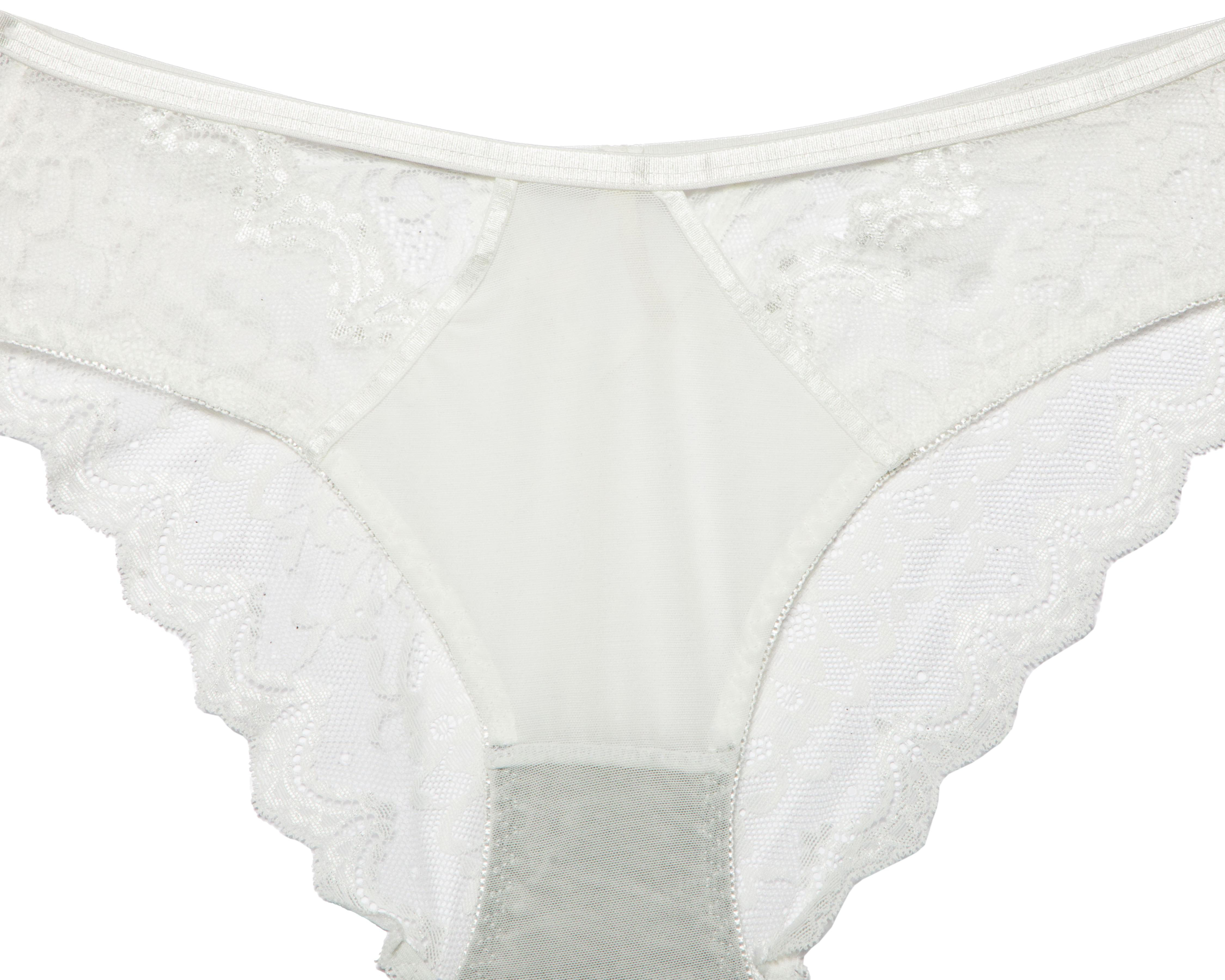 Foto 7 pulgar | Coordinado de Encaje Copa Completa Blanco Eva Novias