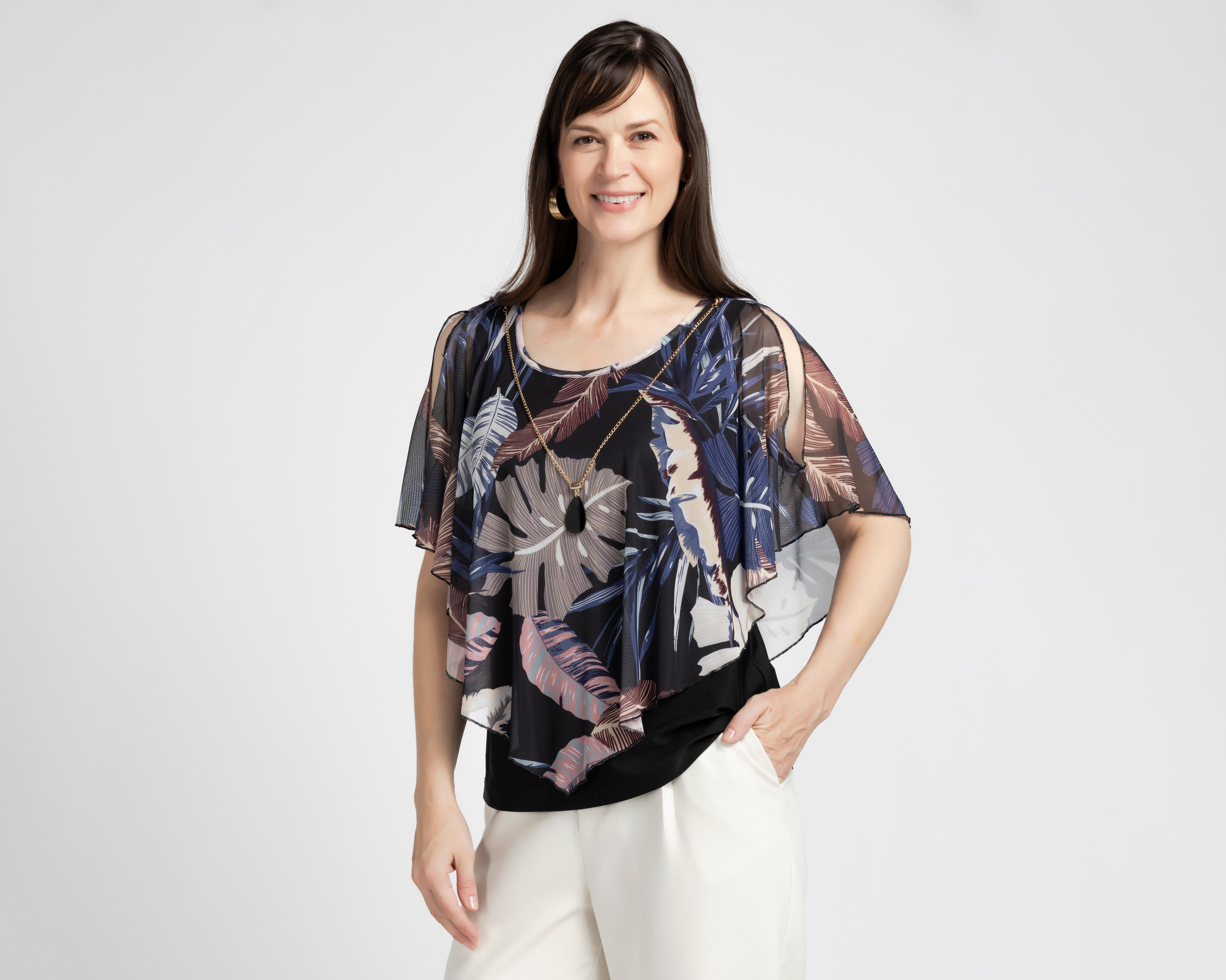 Foto 2 pulgar | Blusa con Collar Lady Sun para Mujer