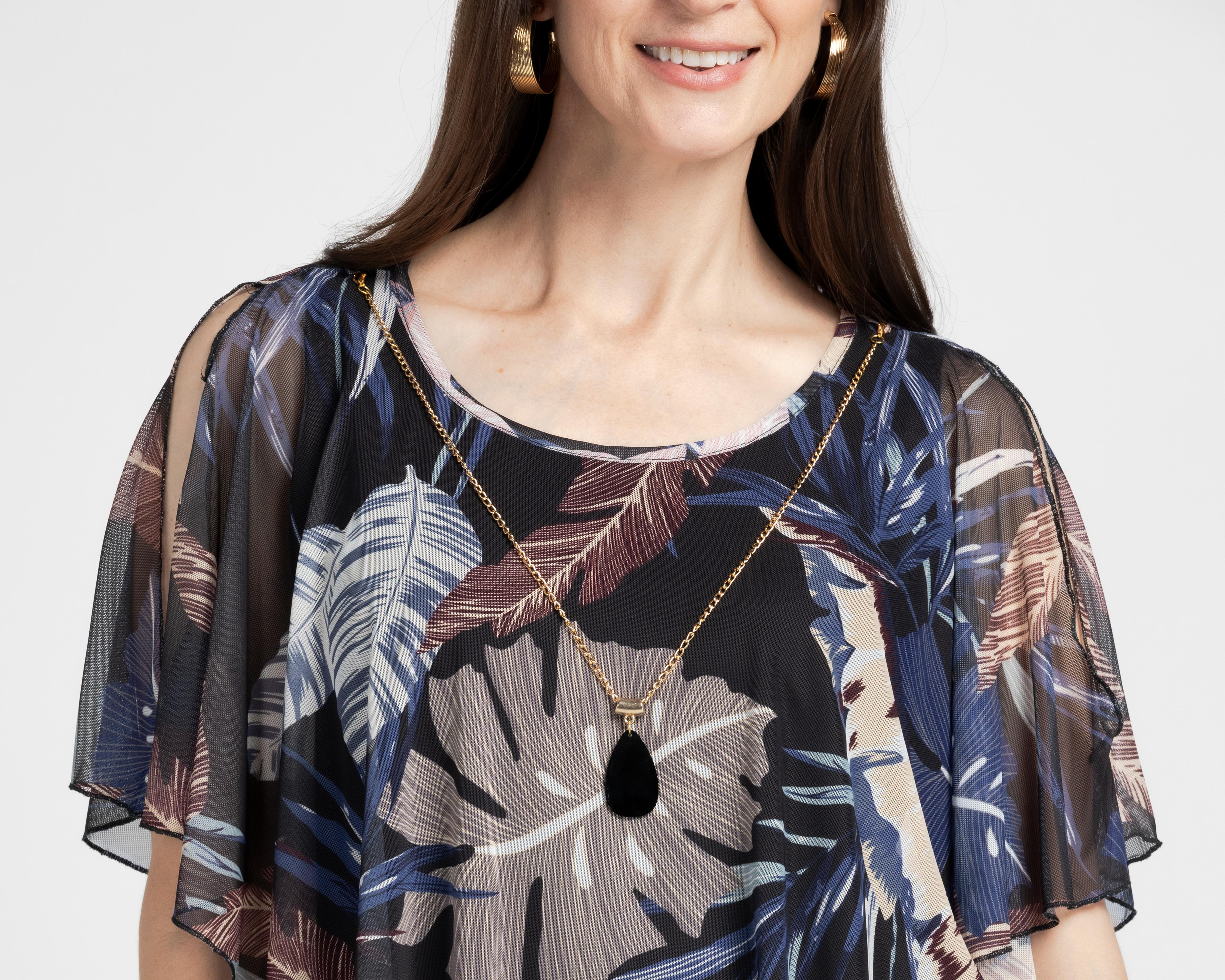 Foto 5 pulgar | Blusa con Collar Lady Sun para Mujer