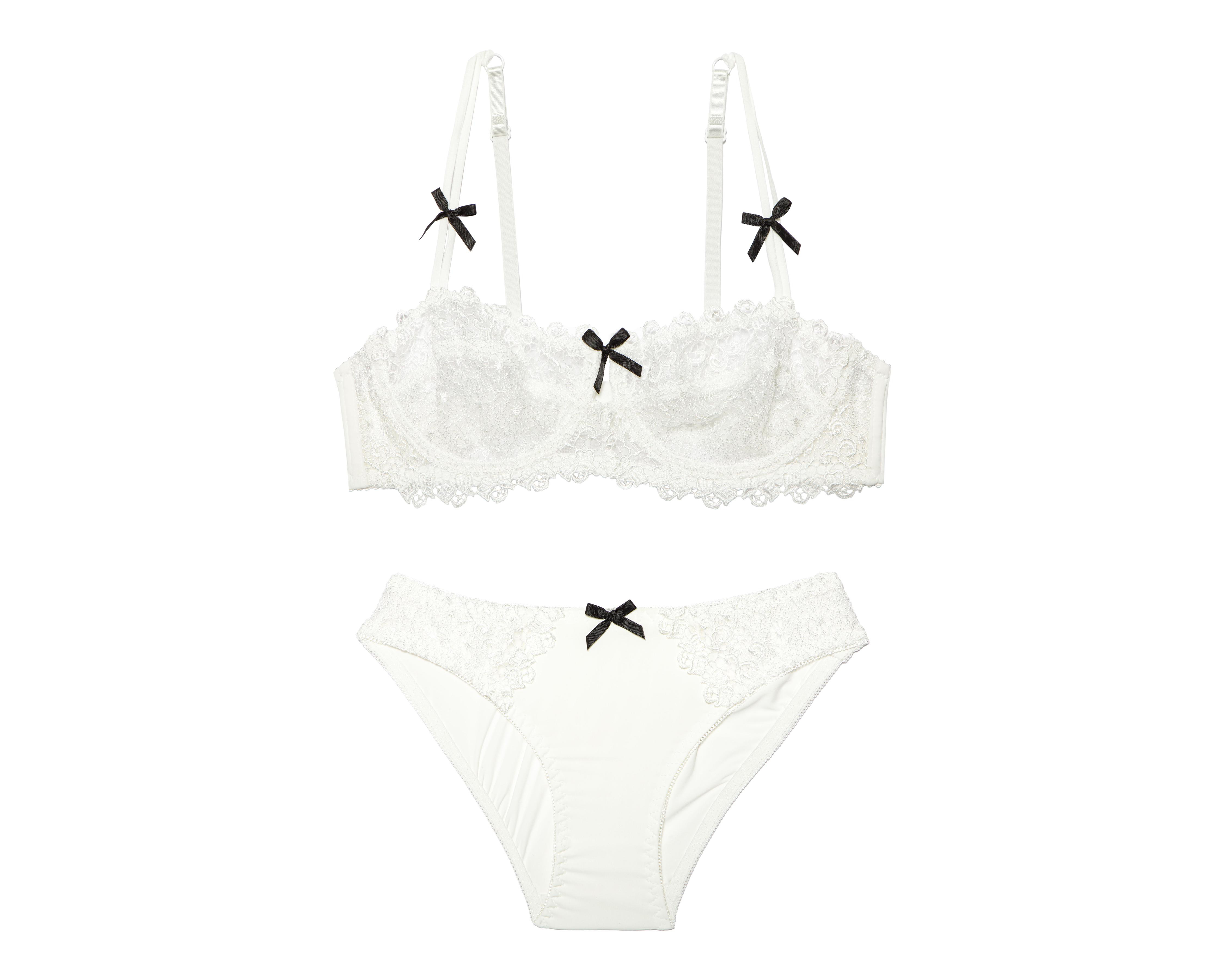 Coordinado de Encaje Media Copa Blanco Eva Novias