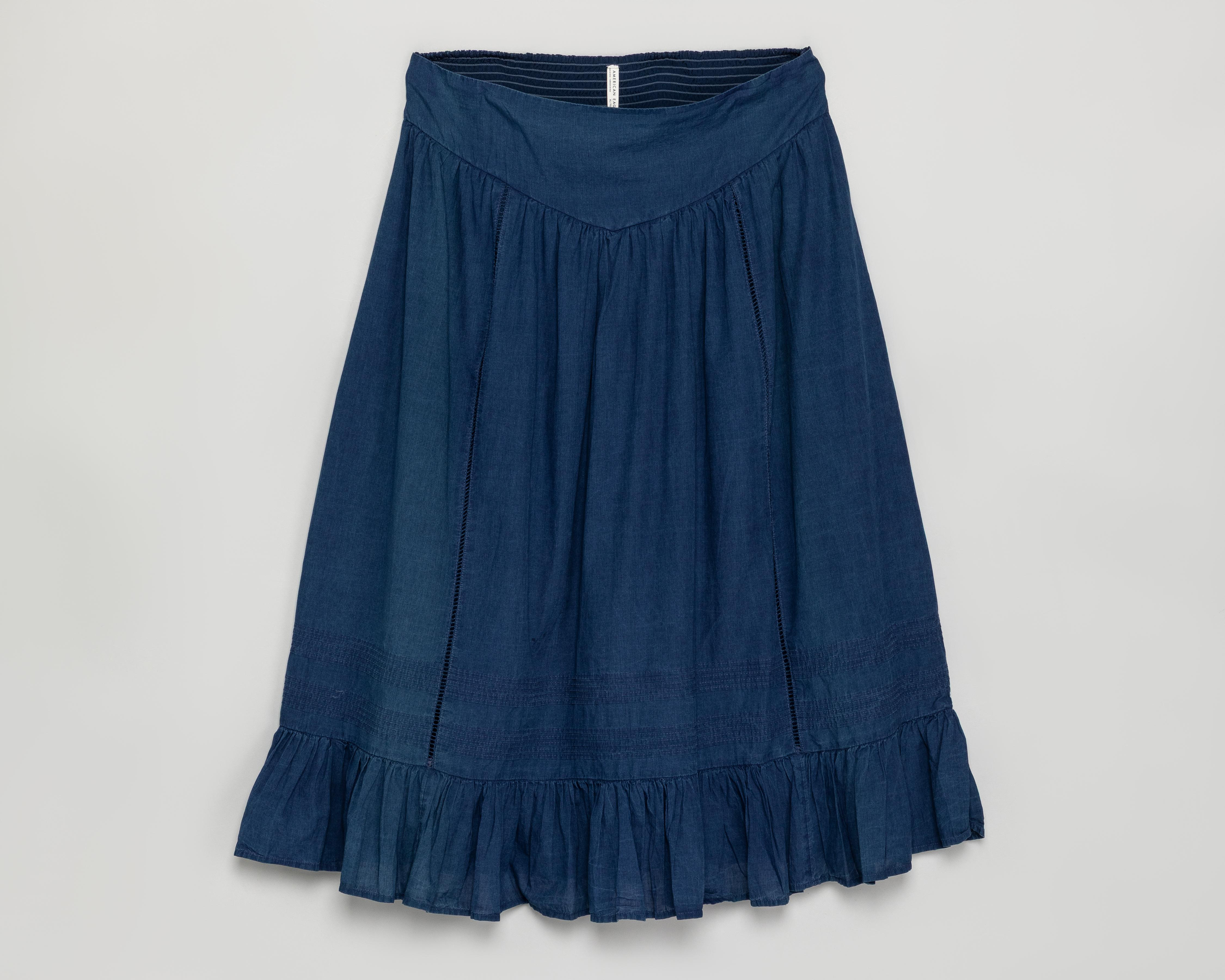 Foto 1 | Falda Midi American Eagle Azul para Mujer