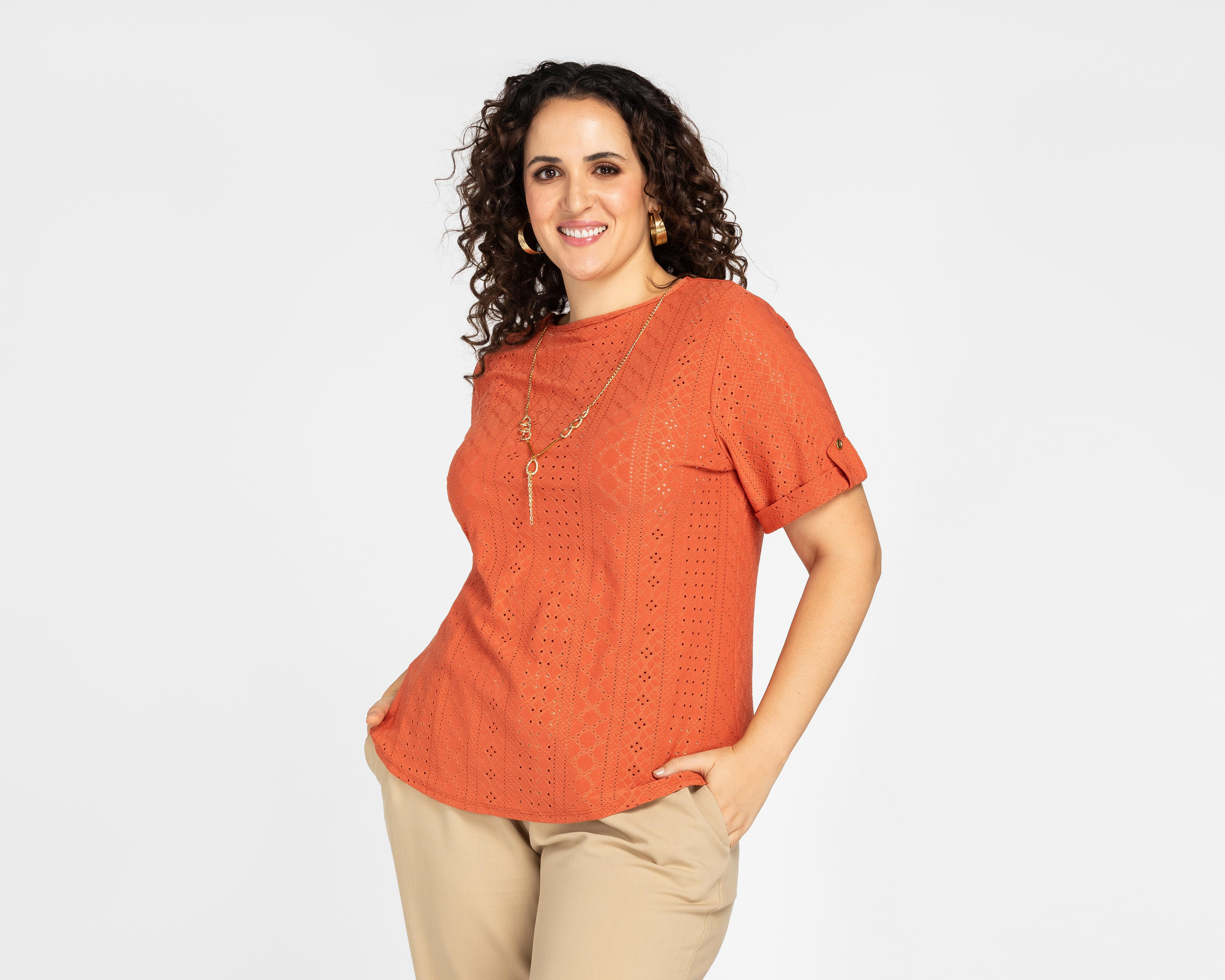 Foto 2 pulgar | Blusa Lady Sun Manga Corta con Collar