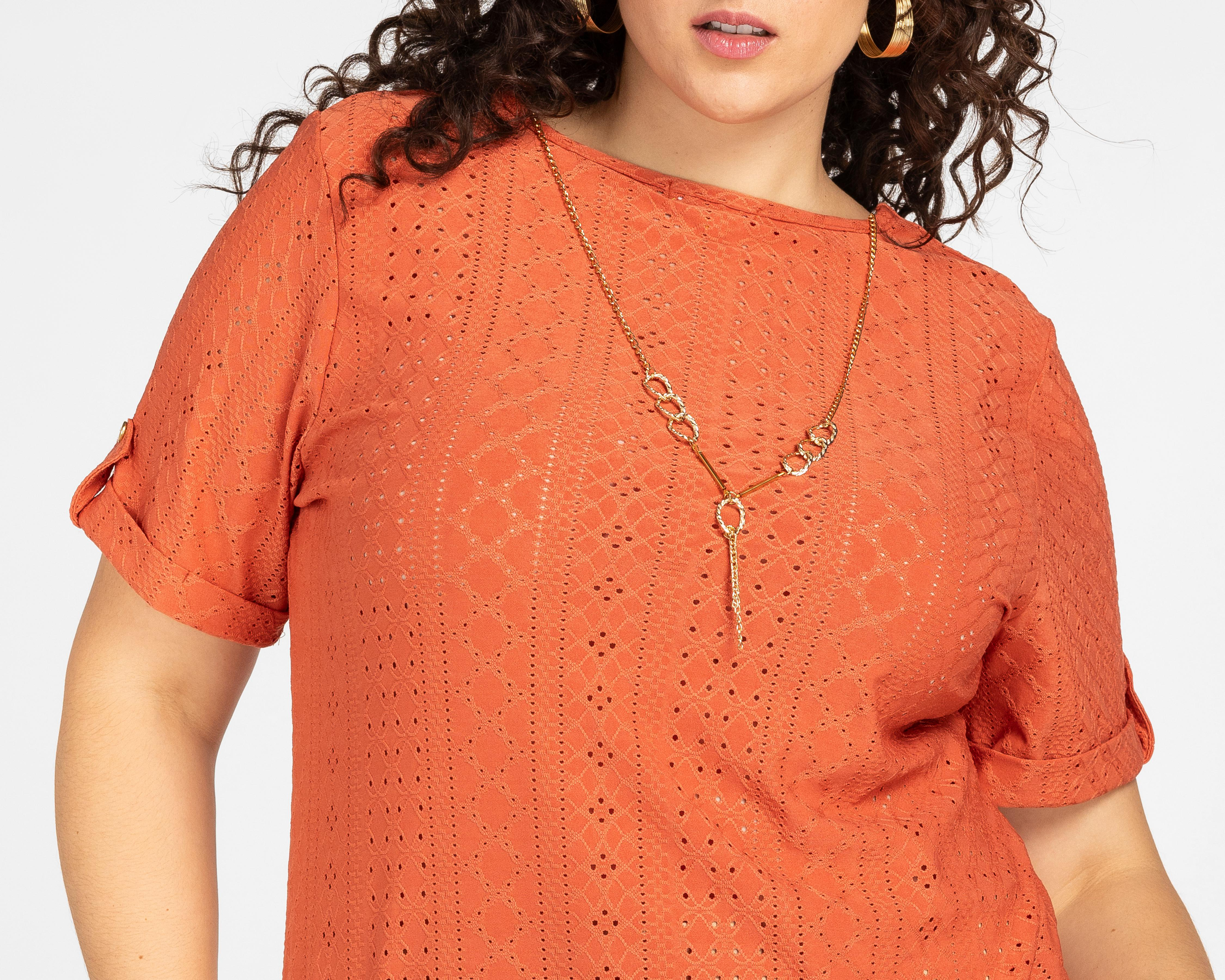 Foto 5 pulgar | Blusa Lady Sun Manga Corta con Collar
