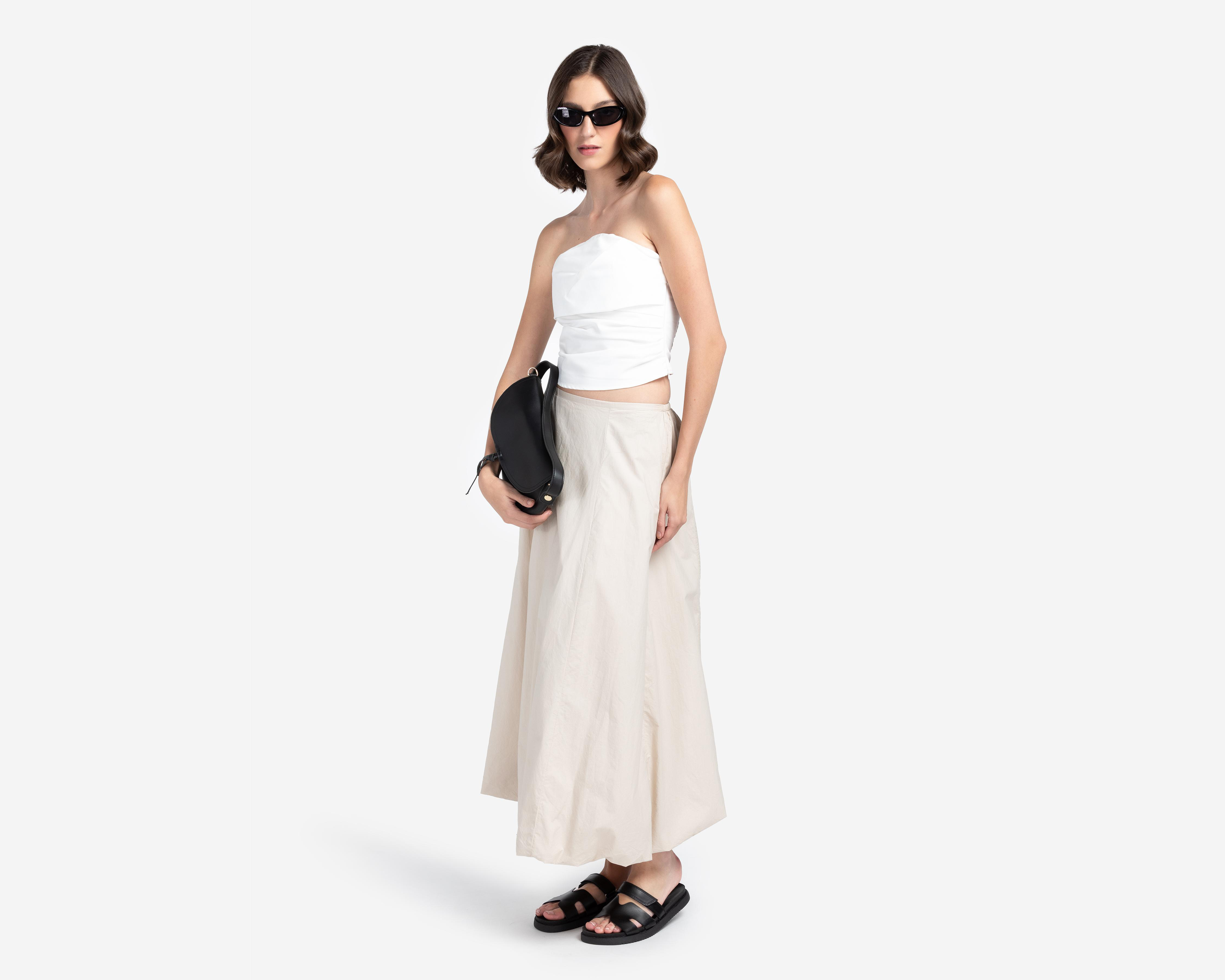Foto 2 | Falda Larga American Eagle Beige para Mujer