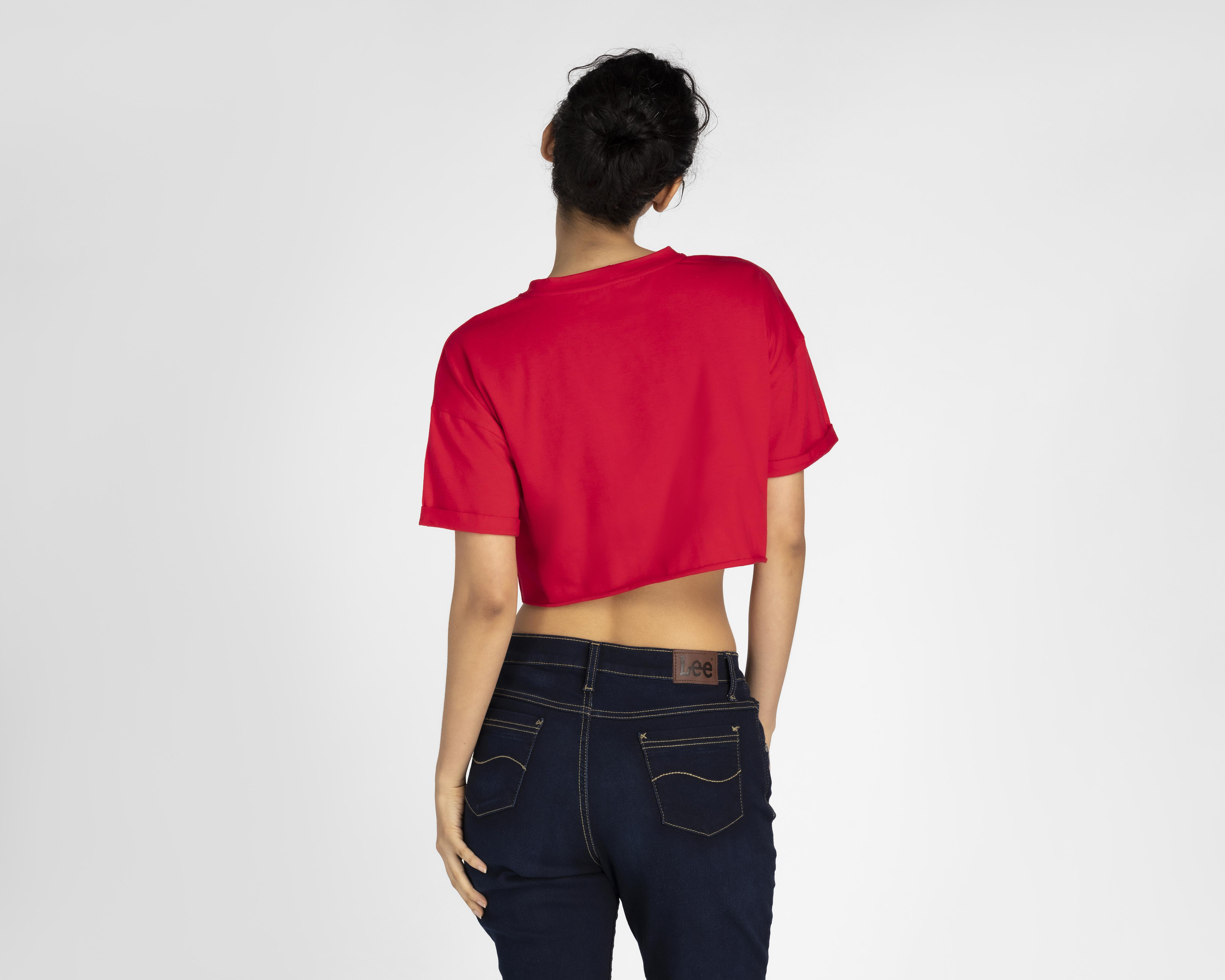 Foto 4 pulgar | Crop Top Refill Manga Corta con Estampado