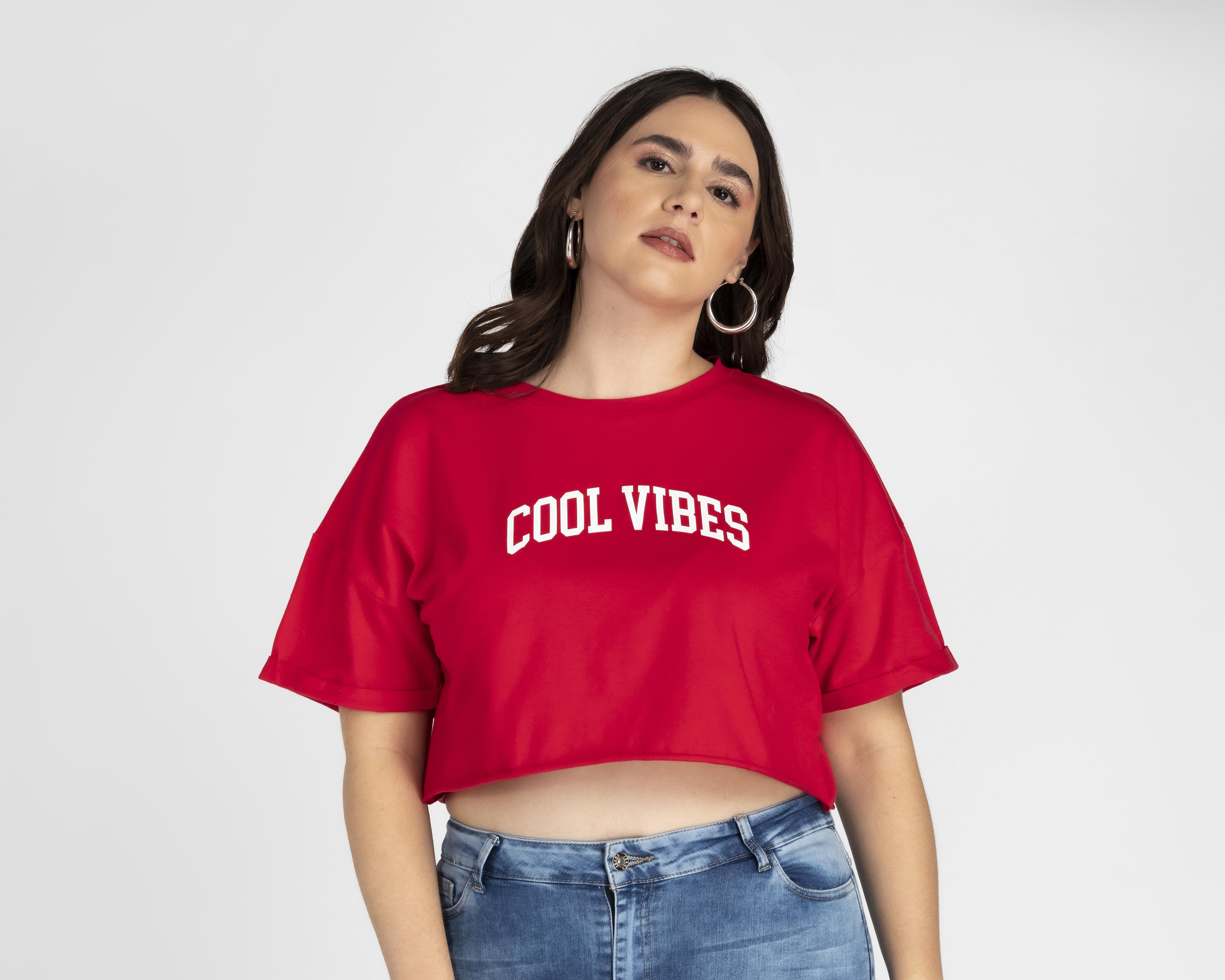 Foto 5 pulgar | Crop Top Refill Manga Corta con Estampado