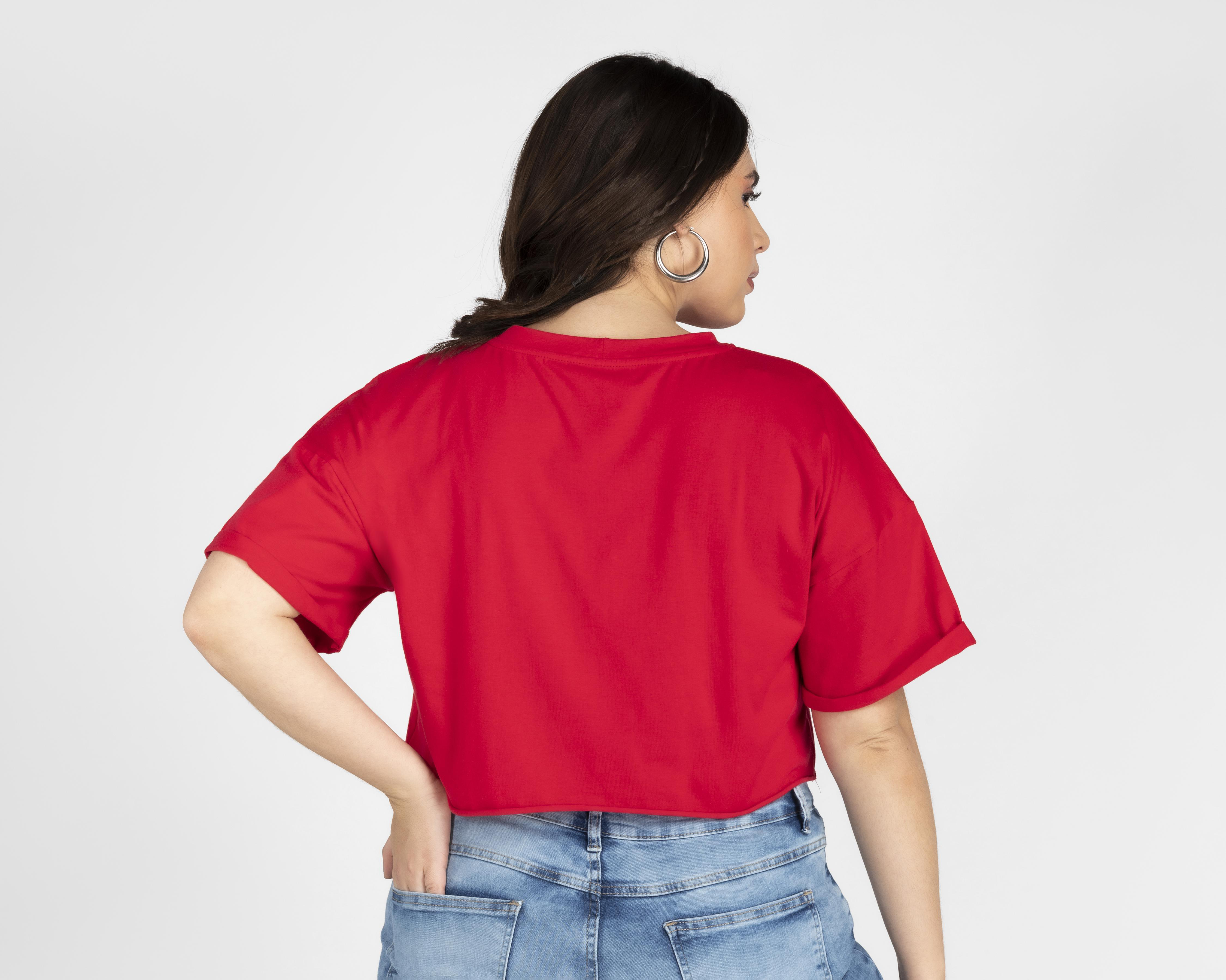 Foto 6 | Crop Top Refill Manga Corta con Estampado