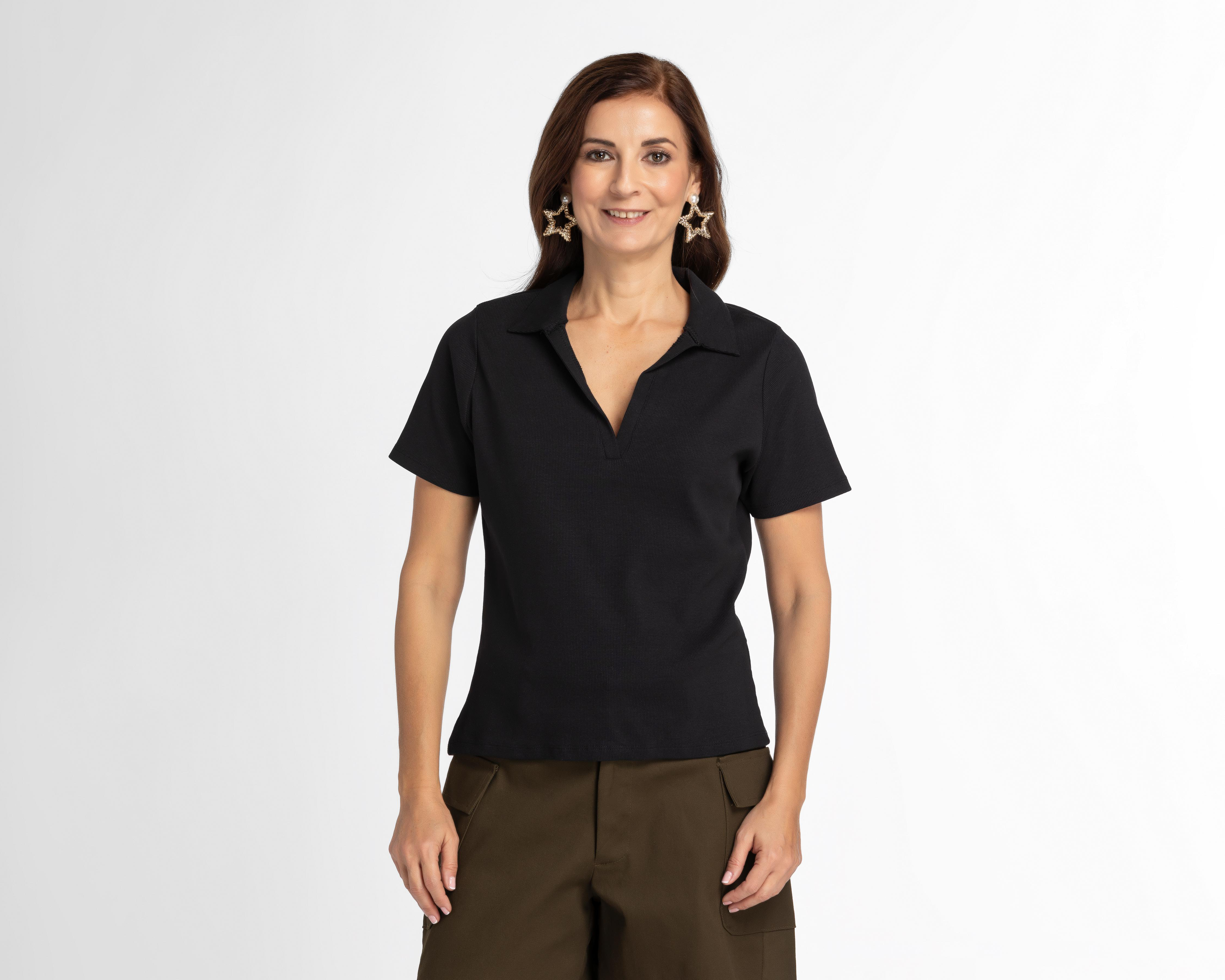 Blusa Sahara Manga Corta con Cuello Polo