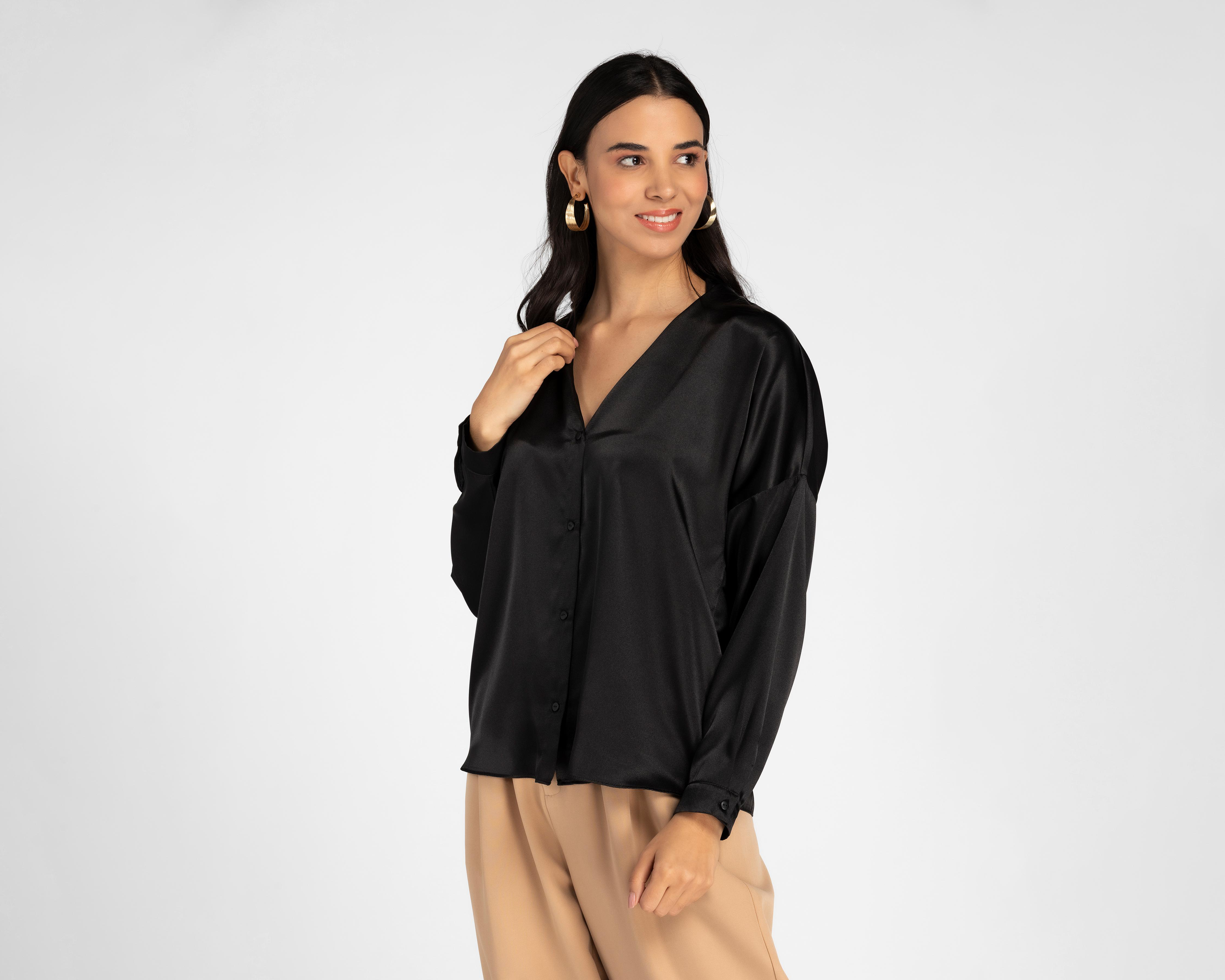 Blusa Sahara Manga Larga con Botones