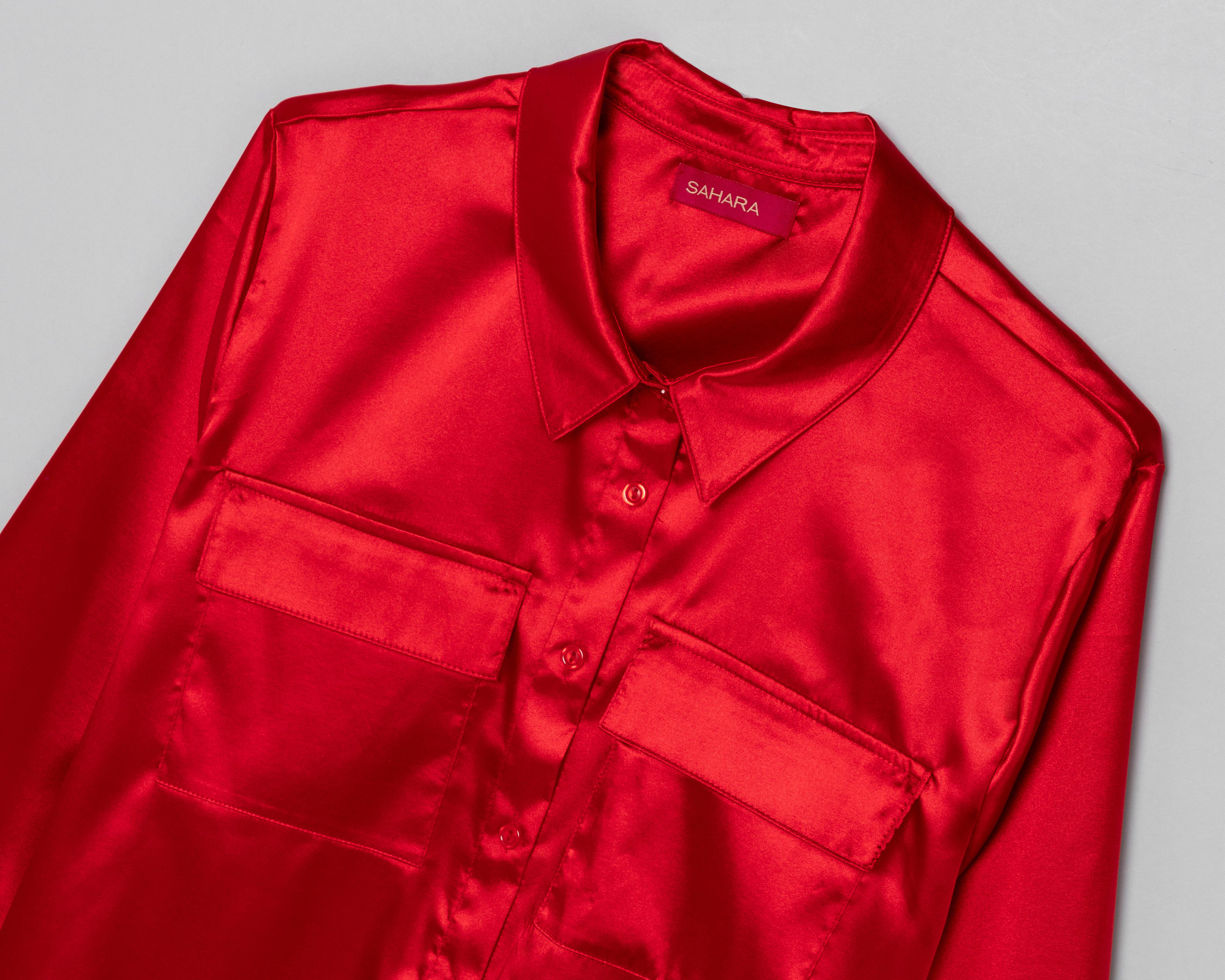 Foto 4 pulgar | Blusa Sahara Manga Larga Roja