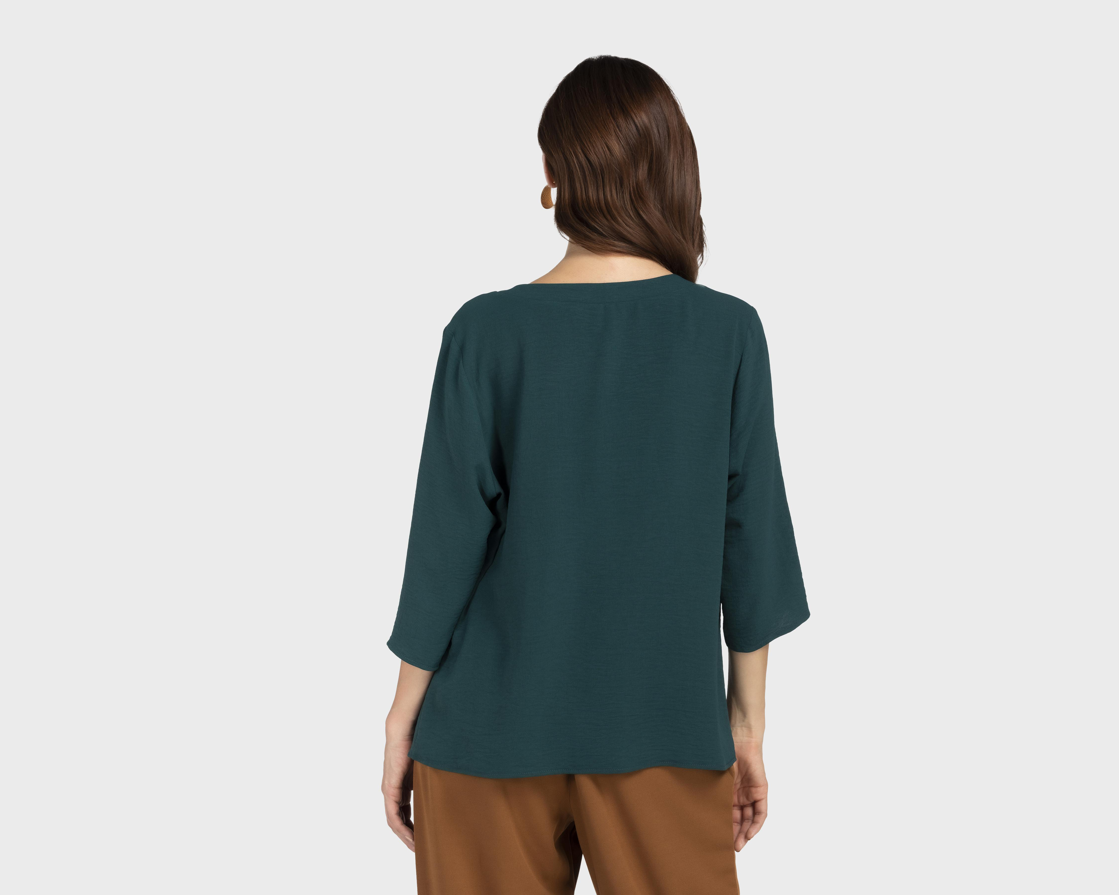 Foto 4 pulgar | Blusa Sahara Manga 3/4 Cuello Redondo