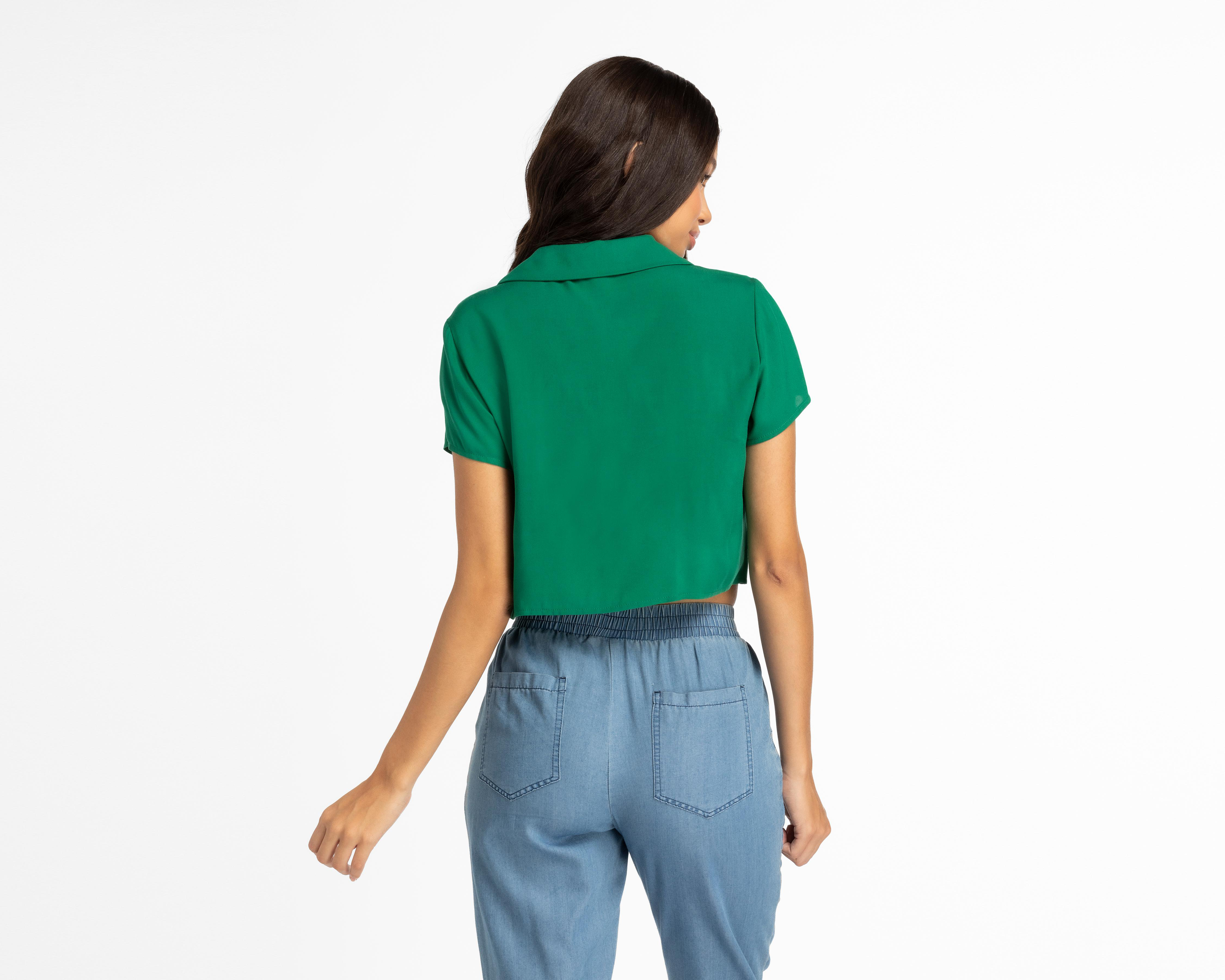 Foto 4 pulgar | Blusa Refill con Cuello Americano y Botones