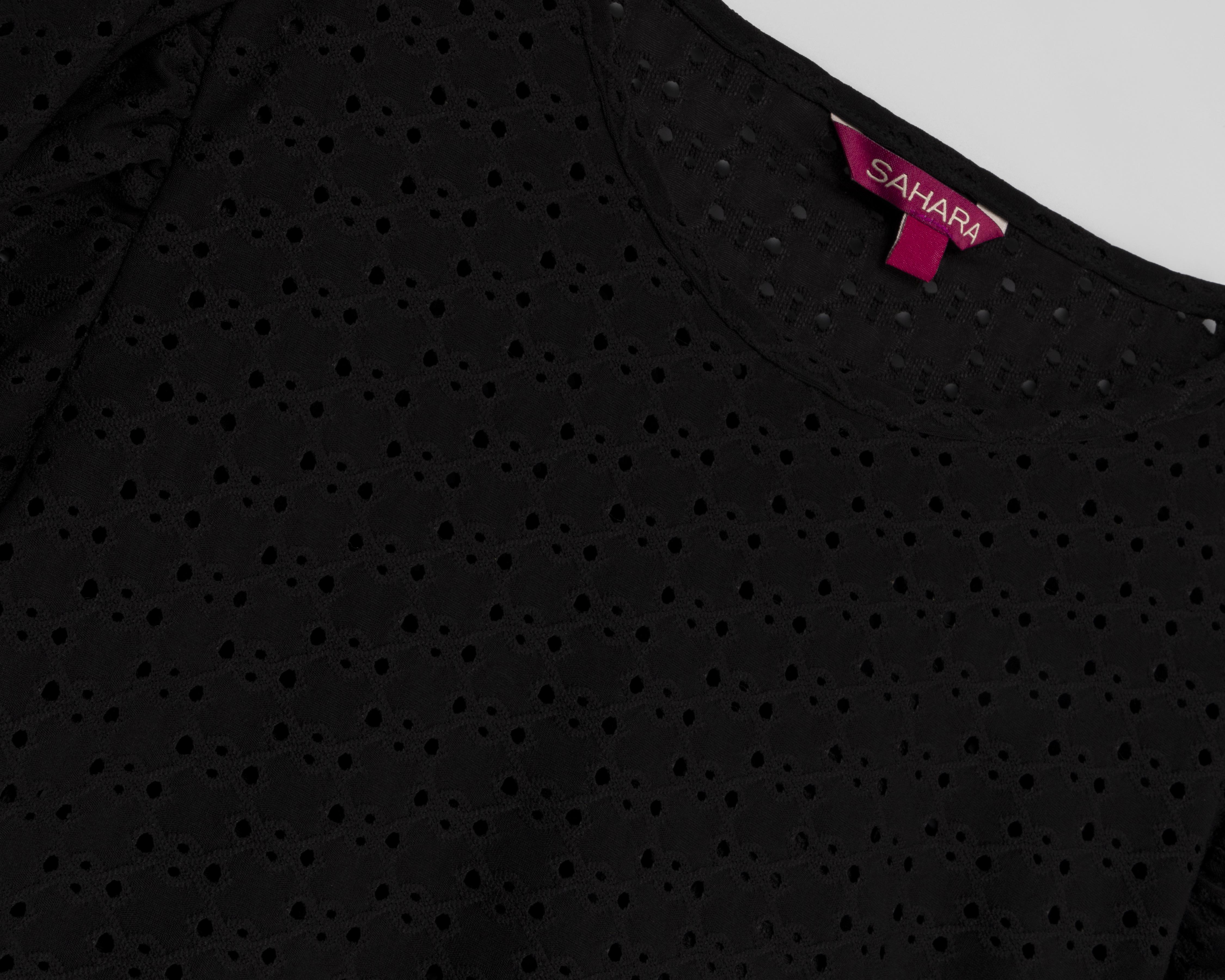 Foto 4 pulgar | Blusa Sahara Manga 3/4 Negra