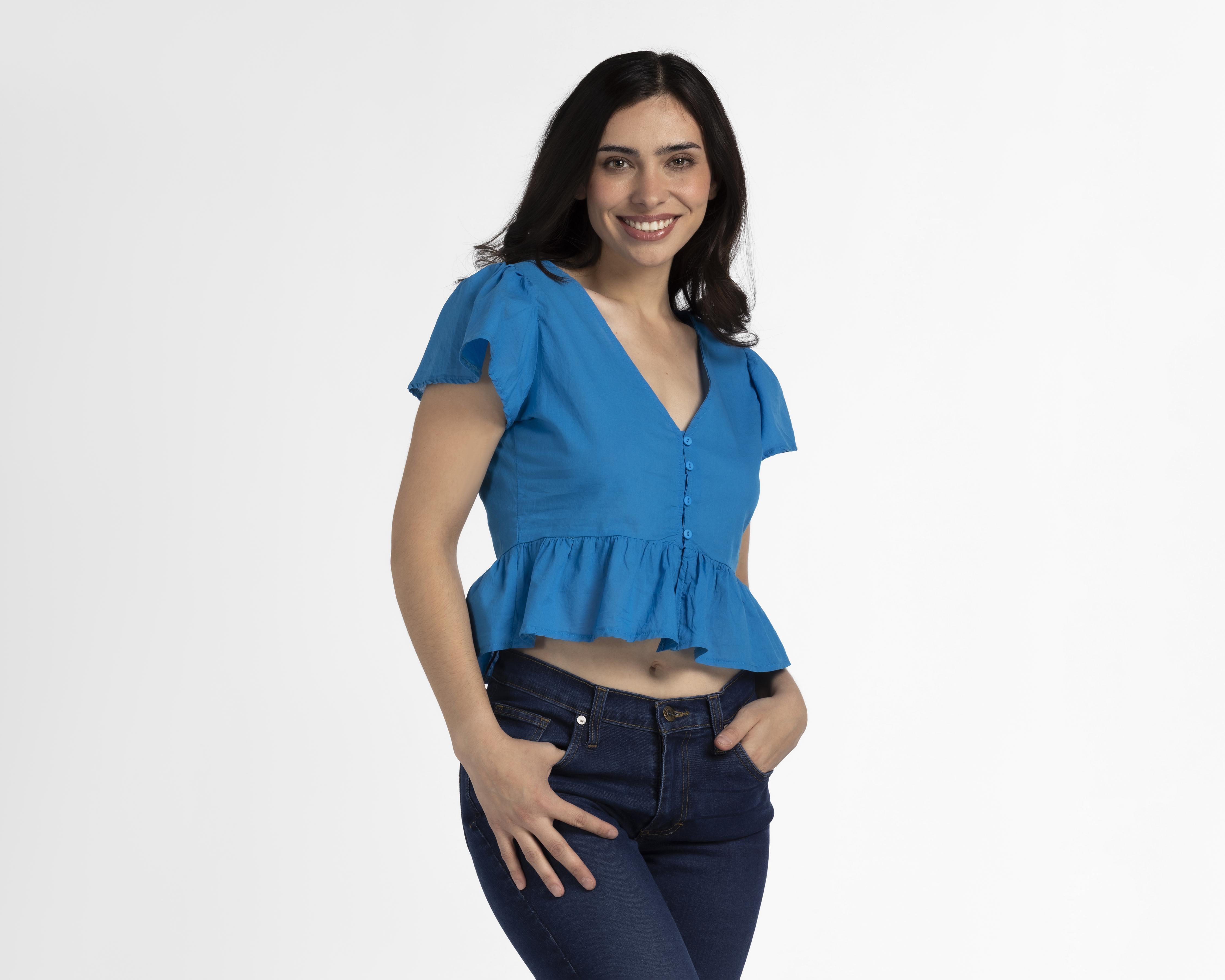 Blusa Sahara Manga Corta con Botones