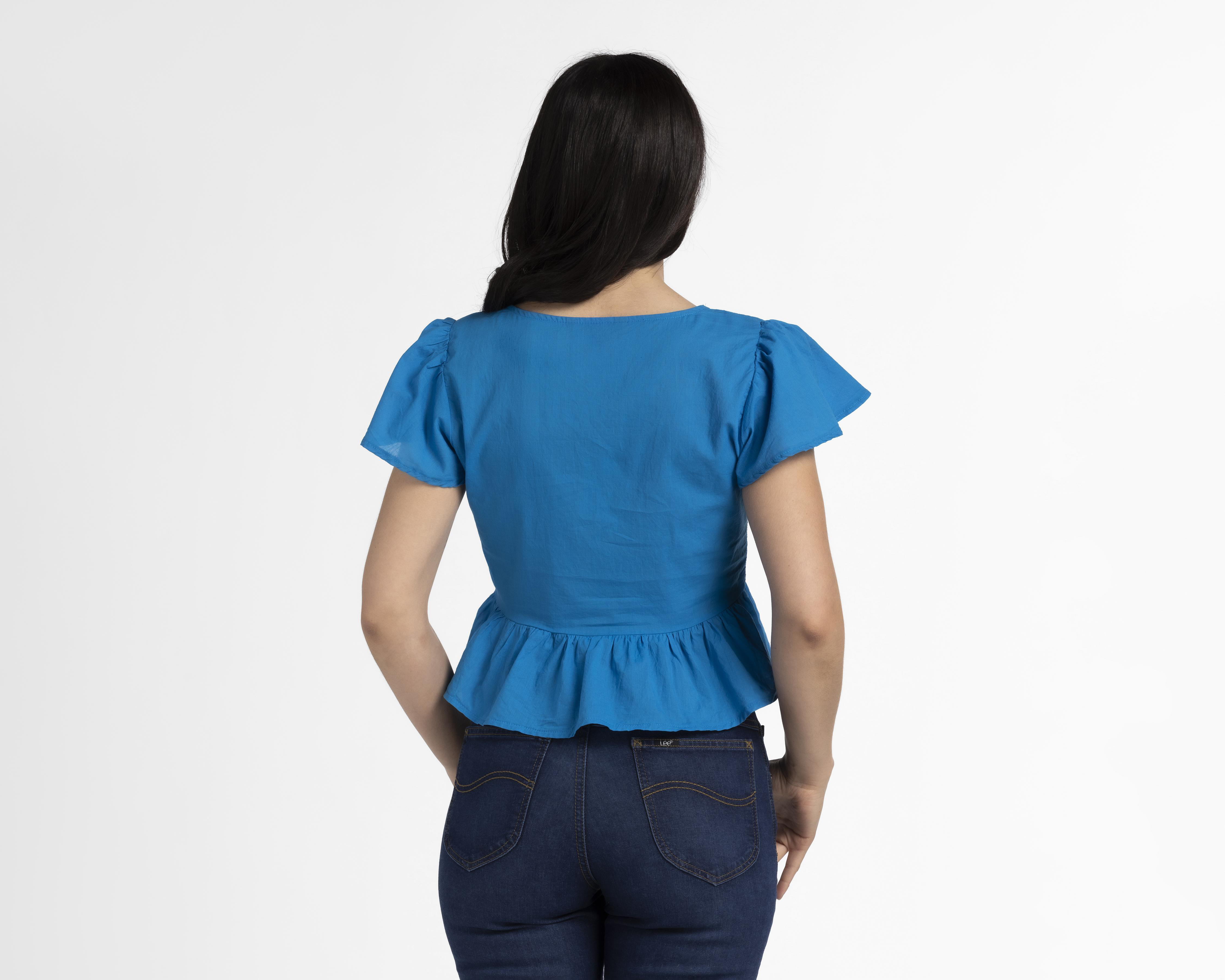 Foto 4 pulgar | Blusa Sahara Manga Corta con Botones
