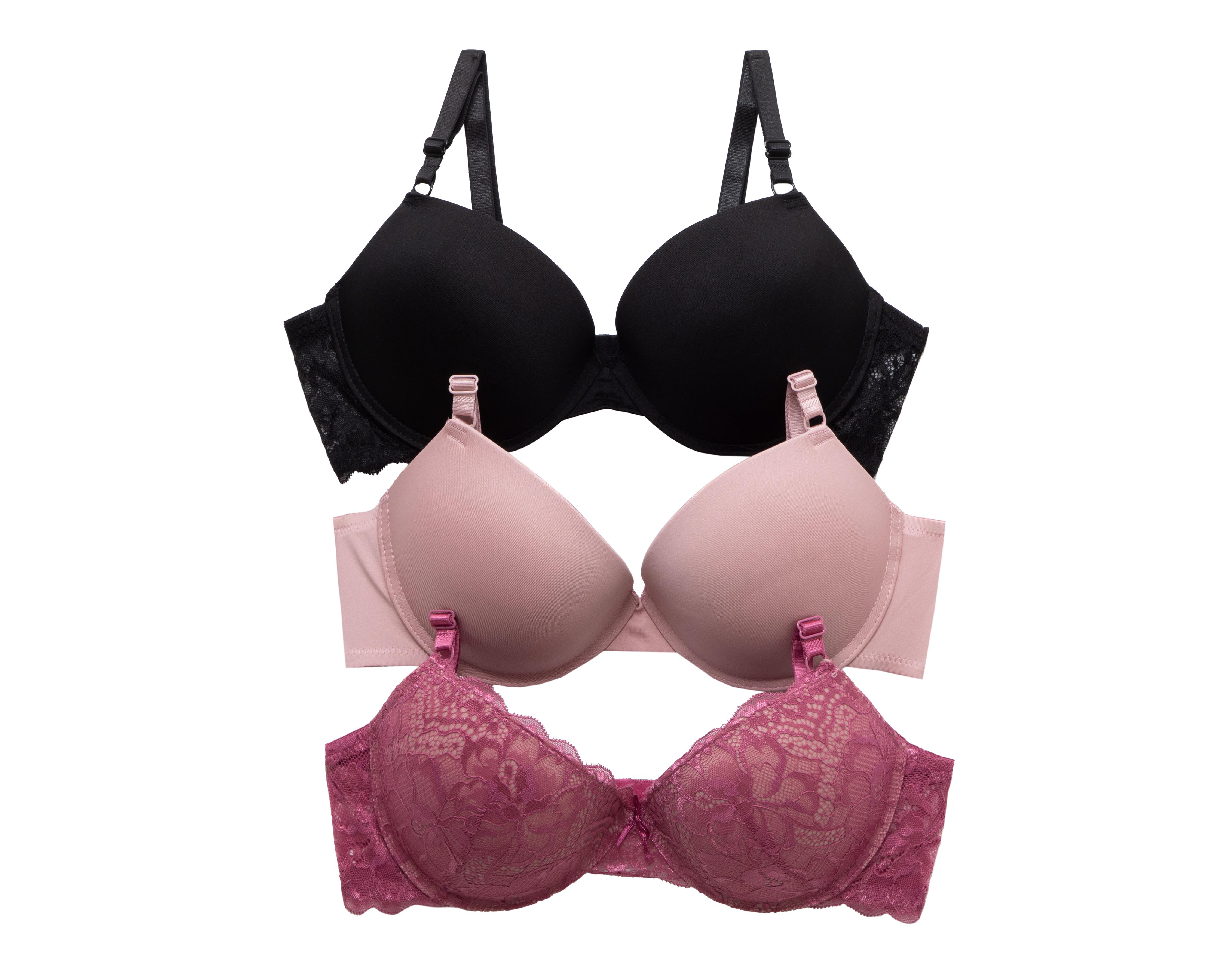 Foto 2 pulgar | Brasier Copa Completa Push Up Prima Valentina 3 Pack