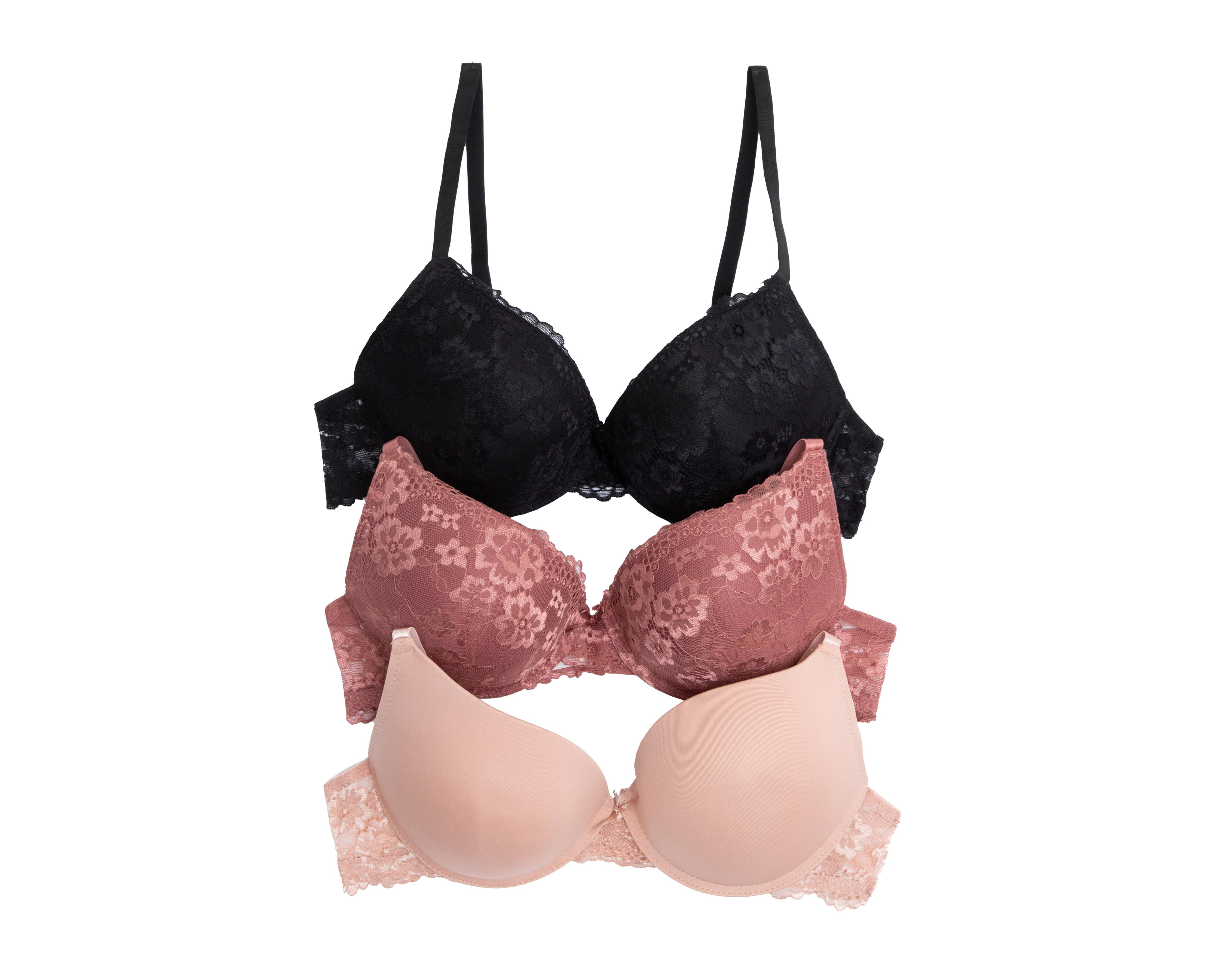 Brasier Media Copa con Encaje Hush 3 Pack