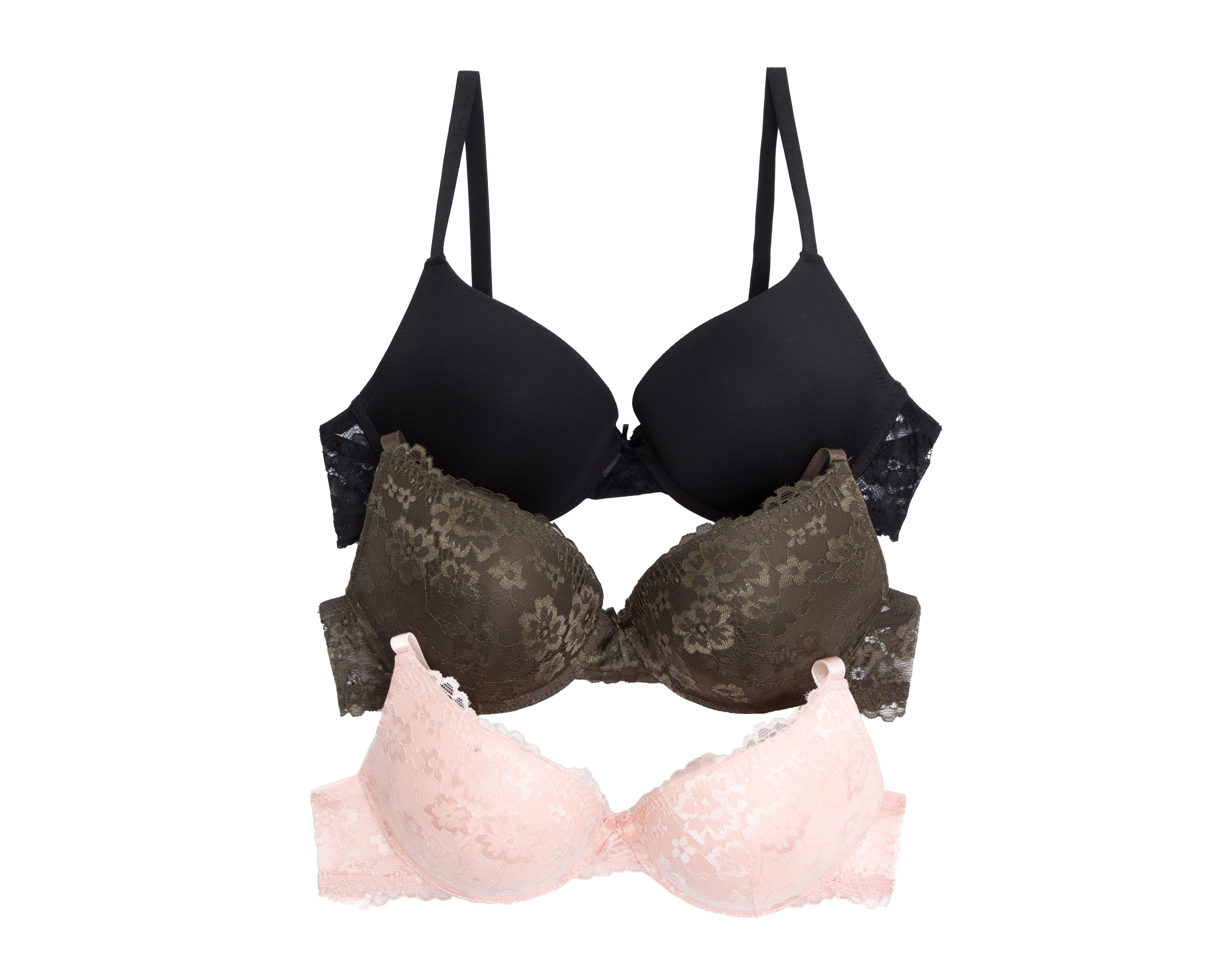 Brasier Media Copa con Encaje Hush 3 Pack