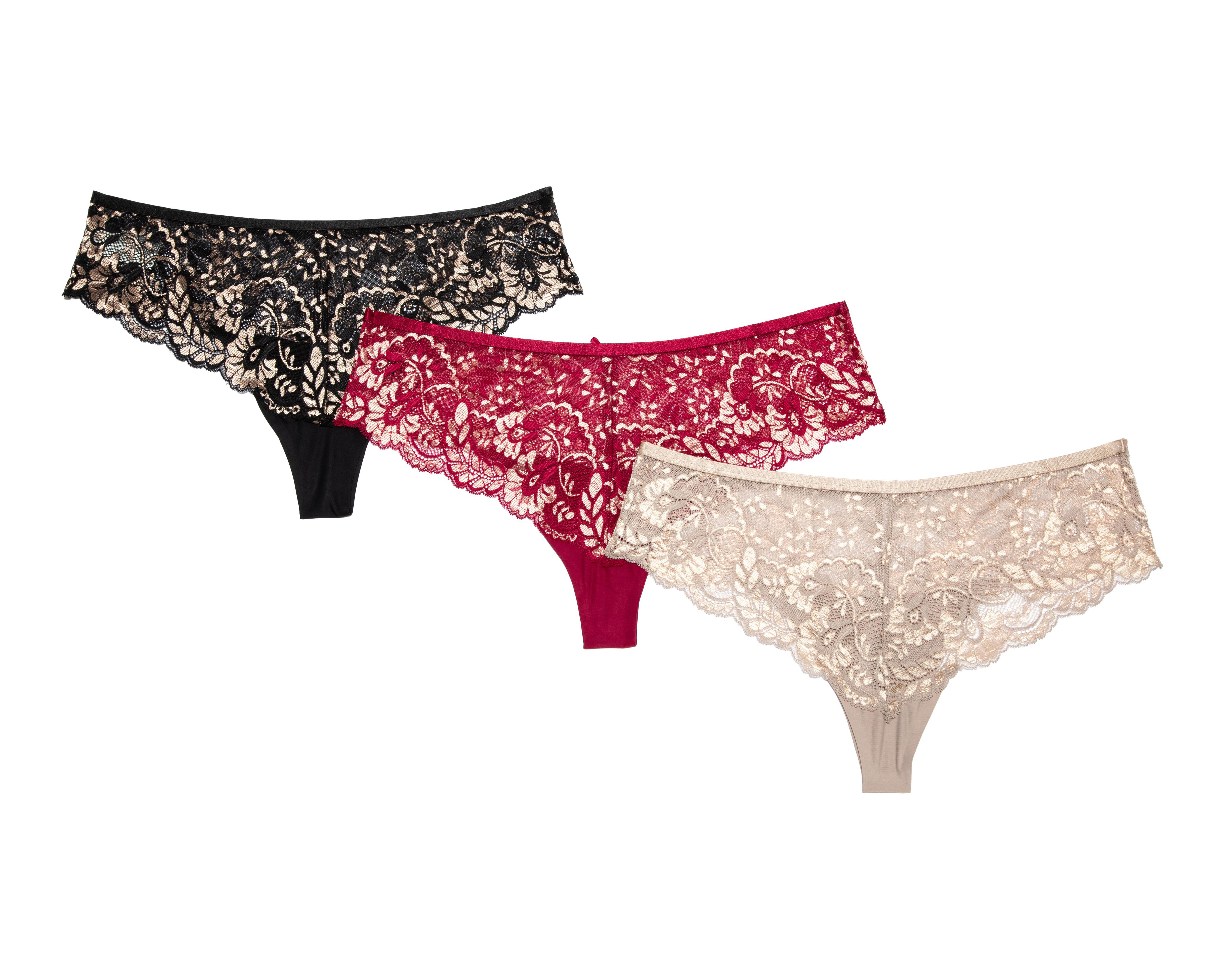 Foto 2 | Tanga con Encaje Prima Valentina para Mujer 3 Piezas