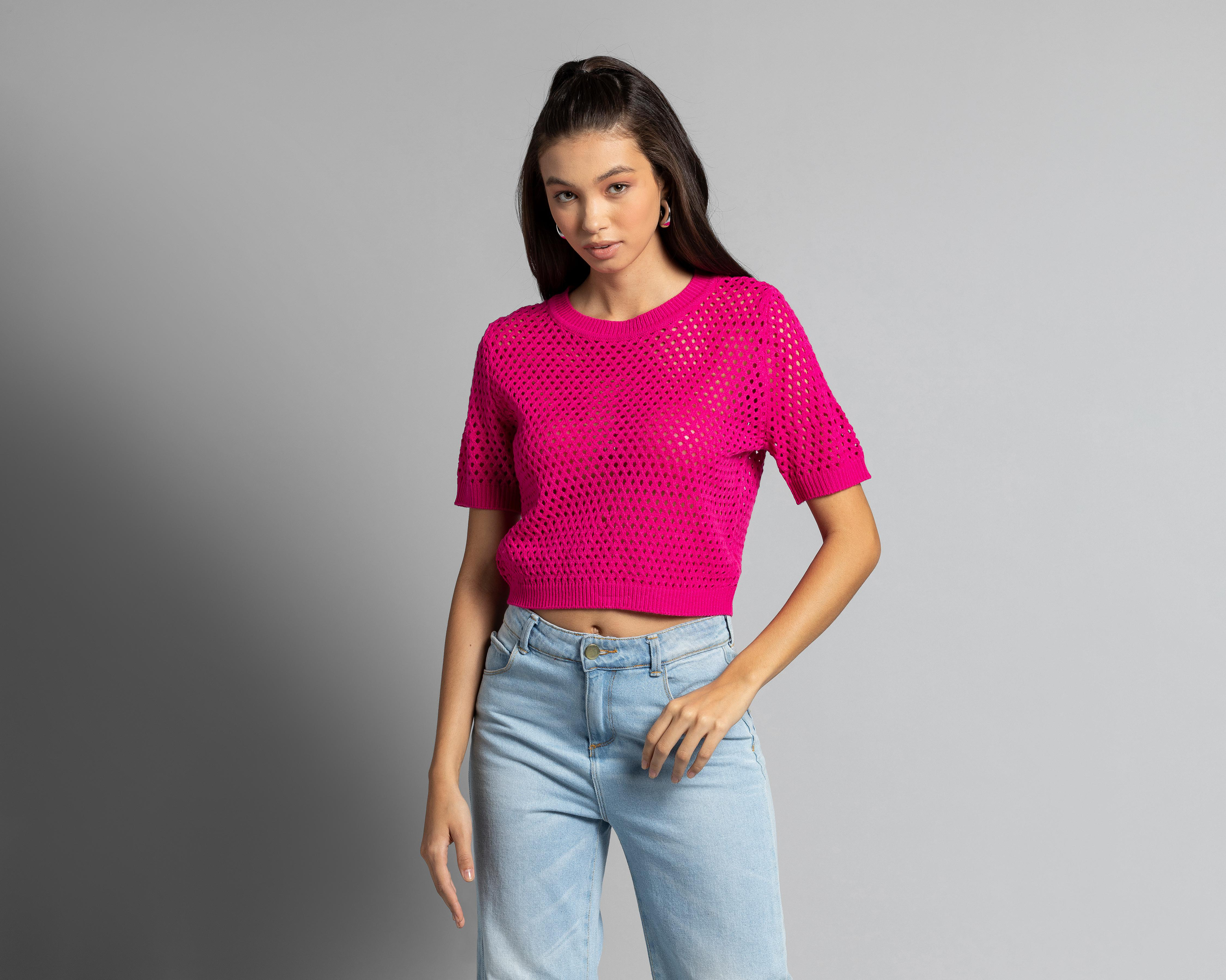 Foto 1 | Blusa Thinner Manga Corta Tejida