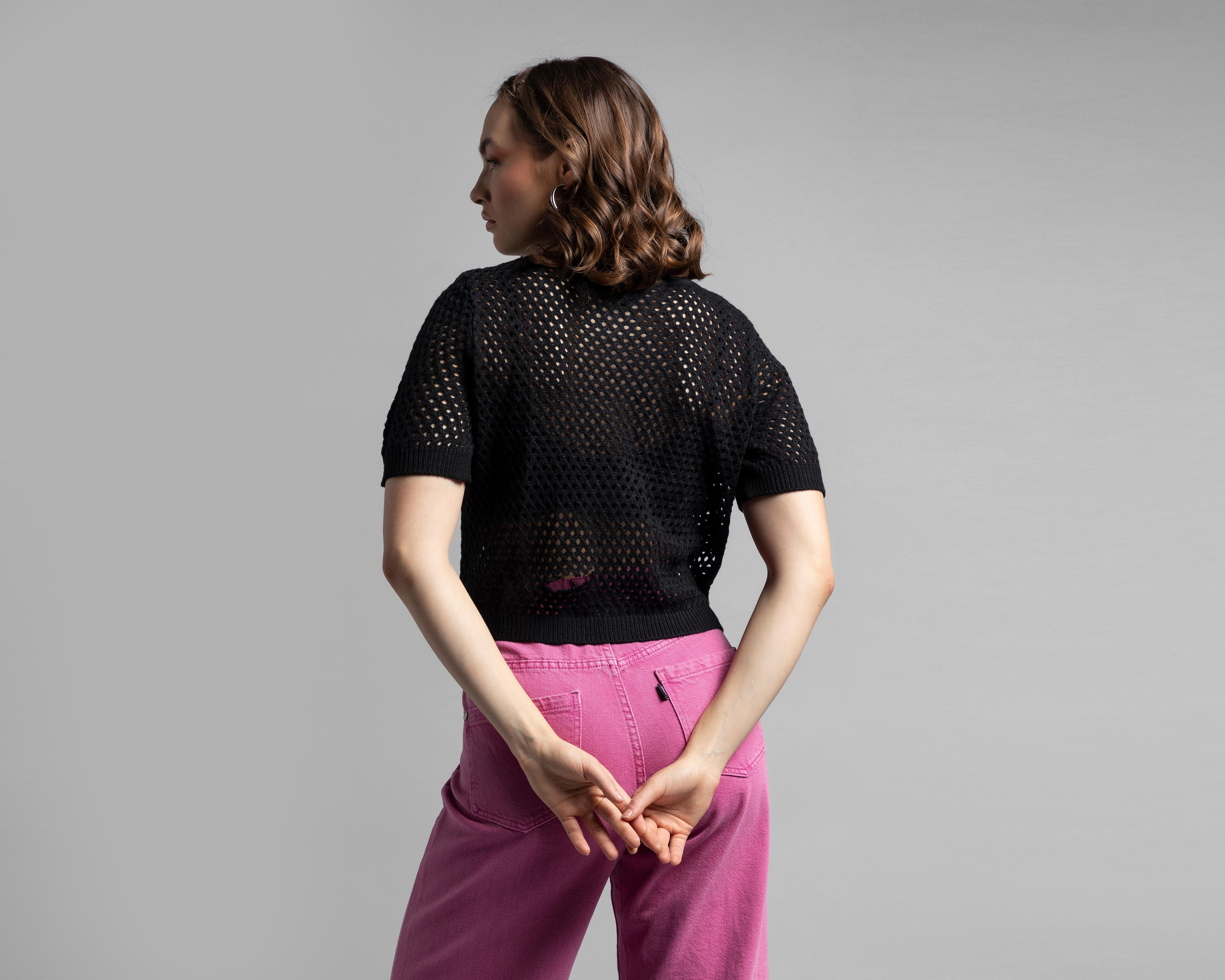 Foto 4 pulgar | Blusa Thinner Manga Corta Tejida
