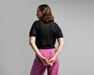 Foto 3 | Blusa Thinner Manga Corta Tejida