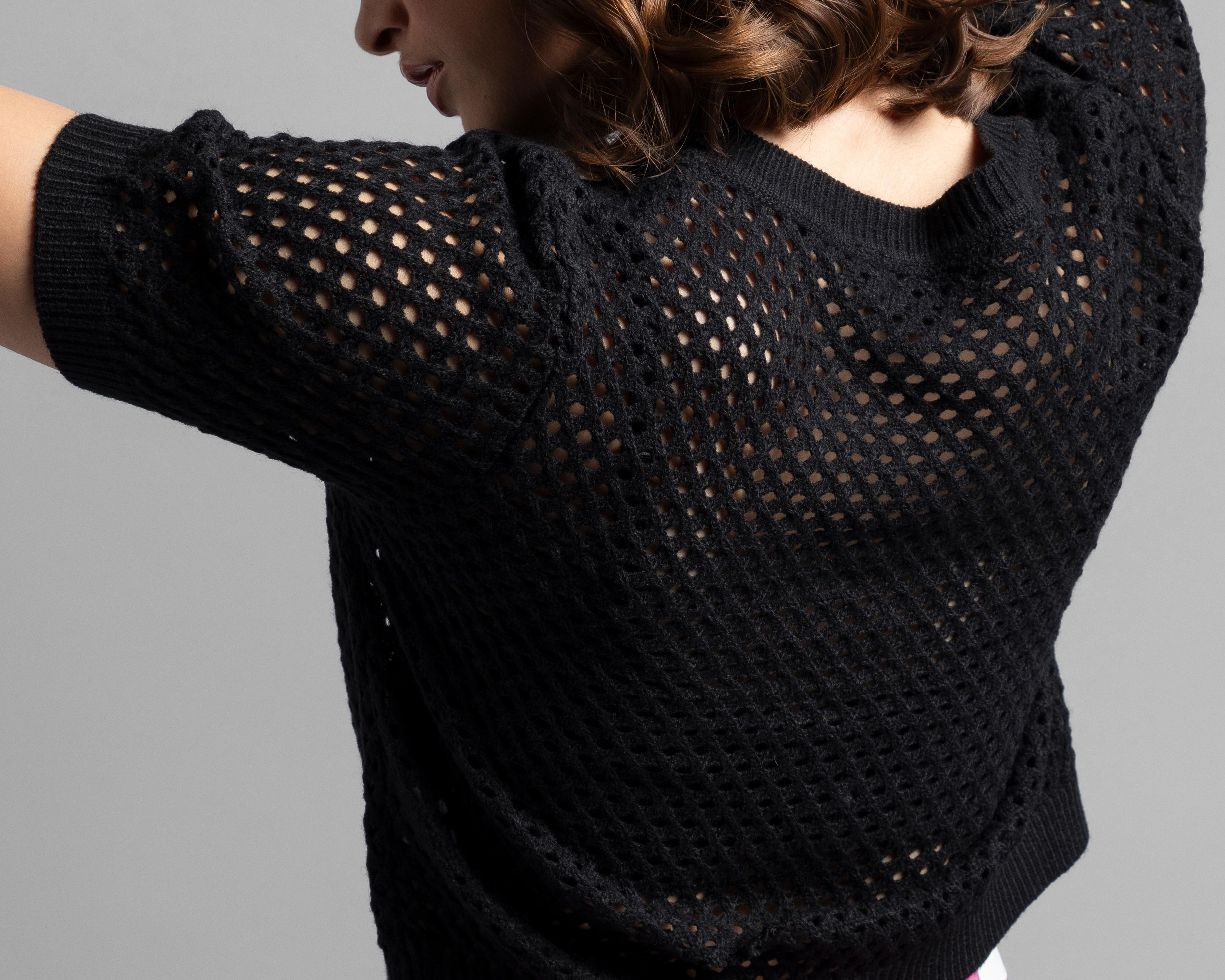 Foto 5 | Blusa Thinner Manga Corta Tejida