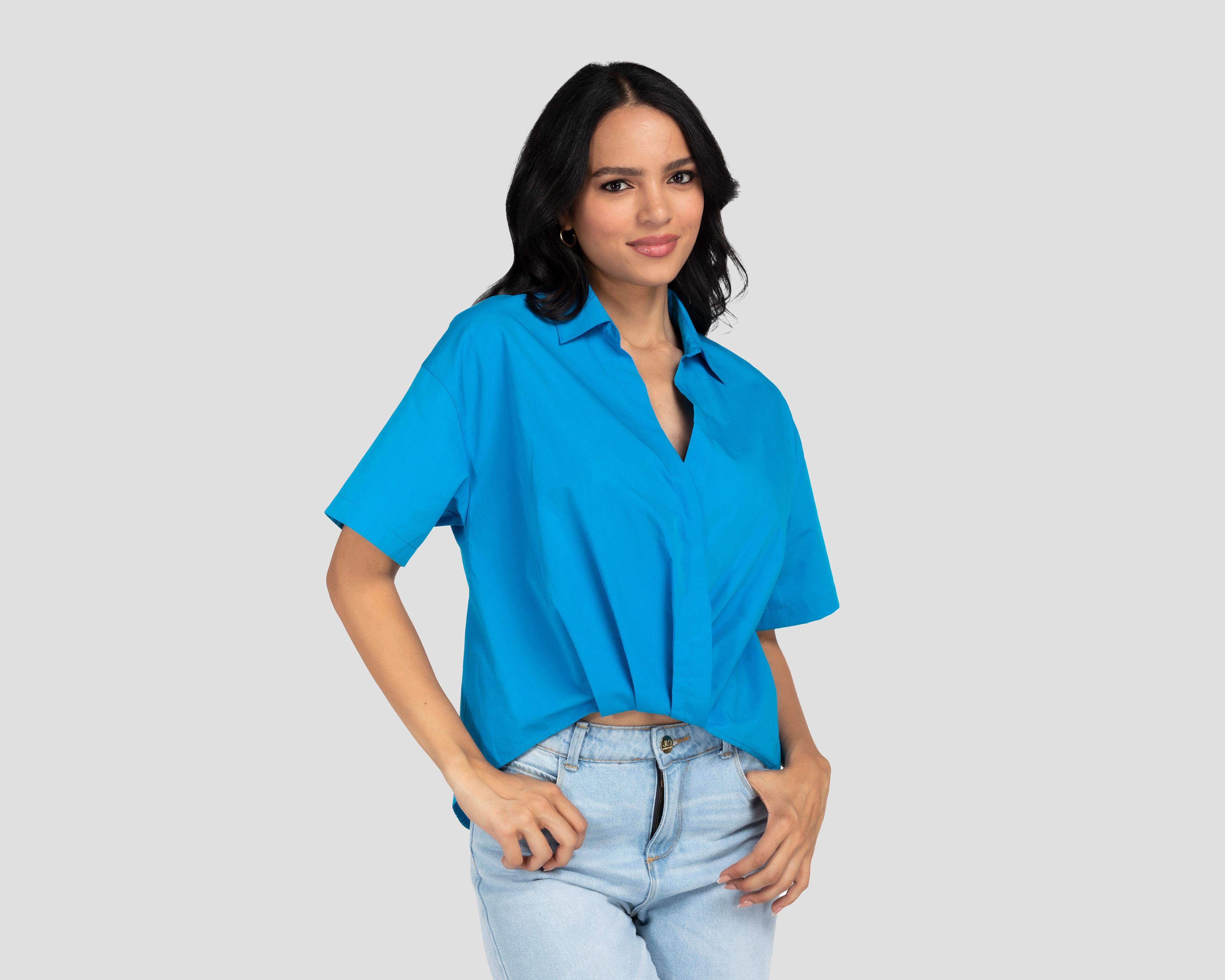 Foto 1 | Blusa Sahara Manga Corta con Botones