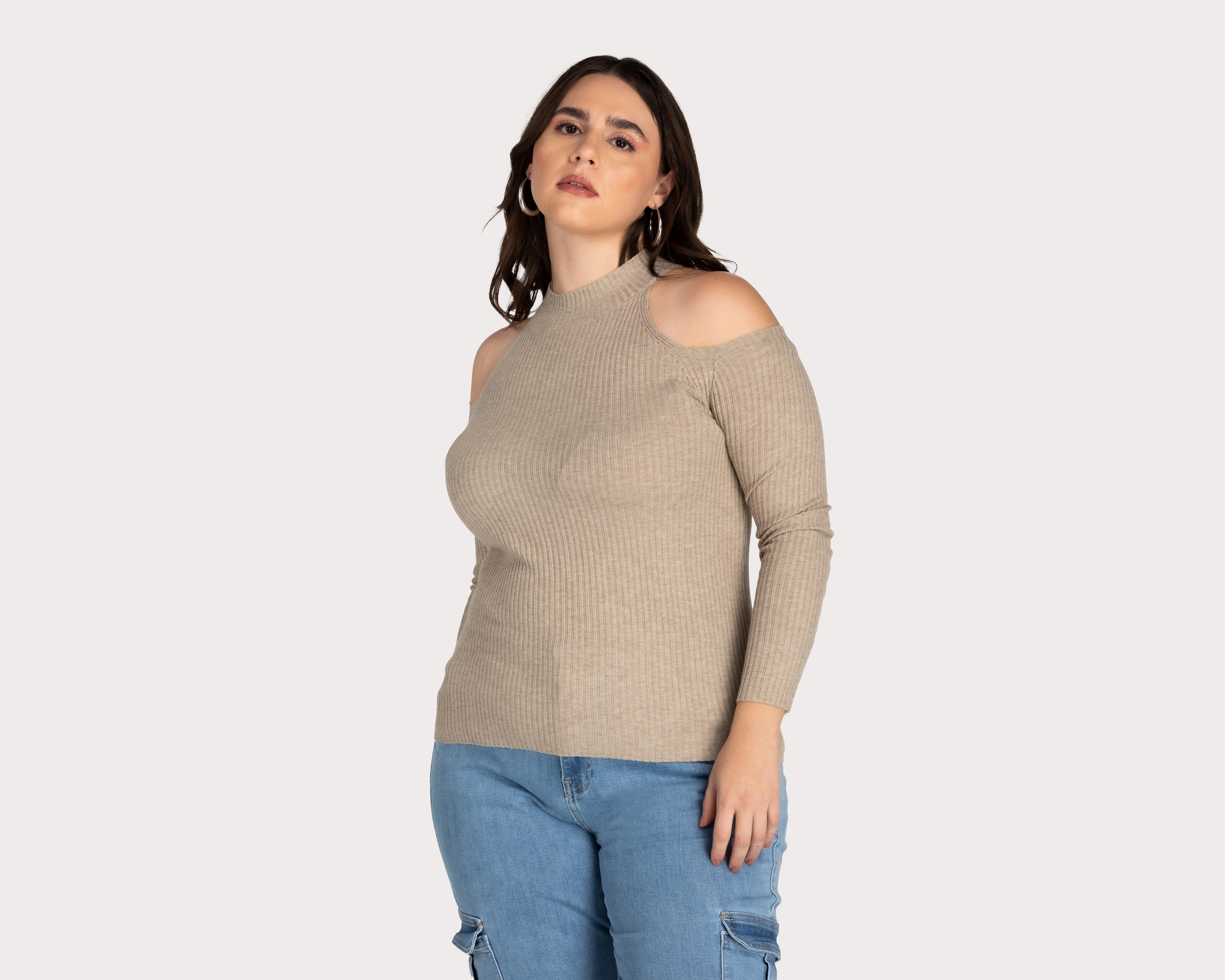 Blusa Refill Manga Larga con Abertura en los Hombros
