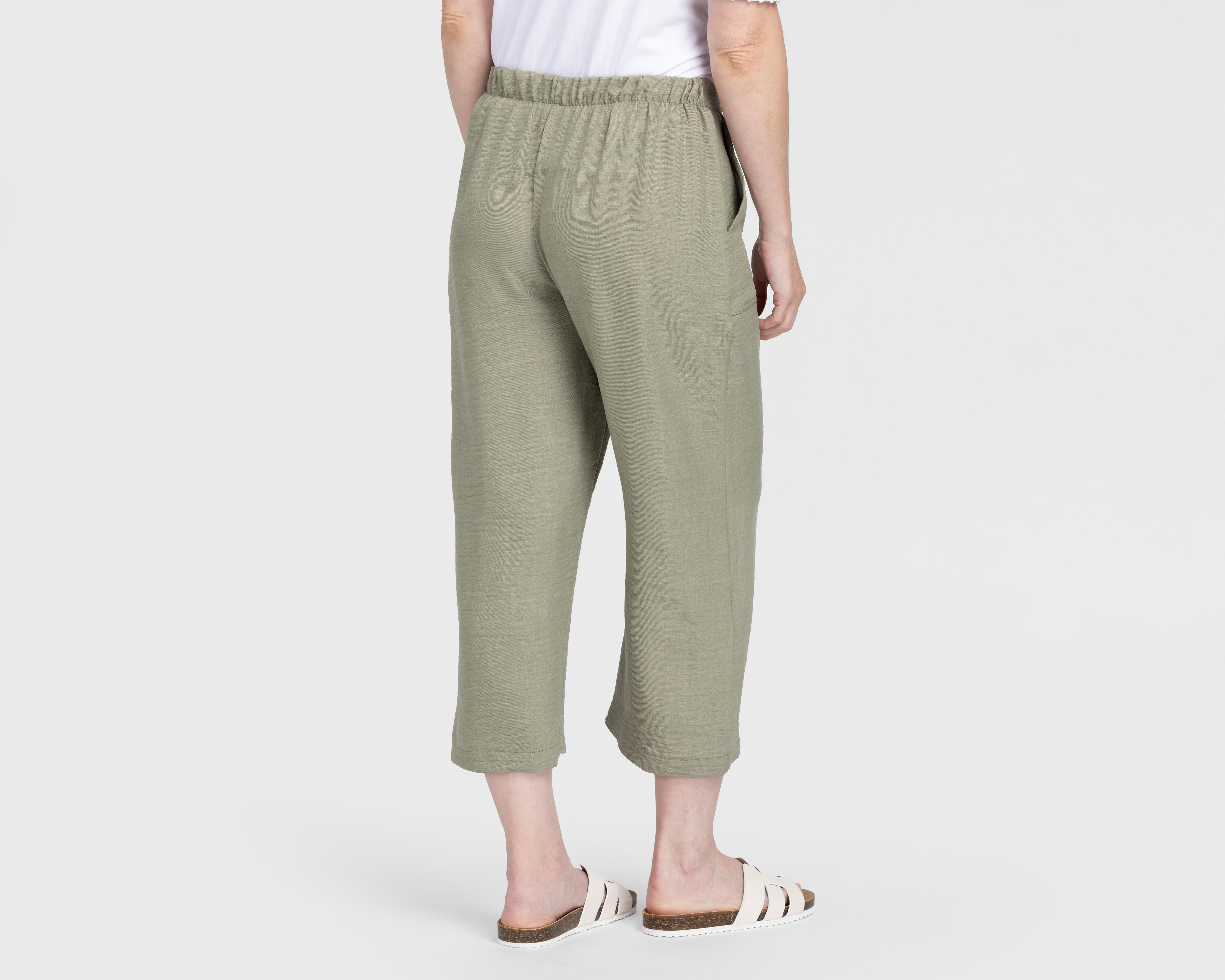 Foto 4 pulgar | Pantalón Capri Sahara Verde para Mujer