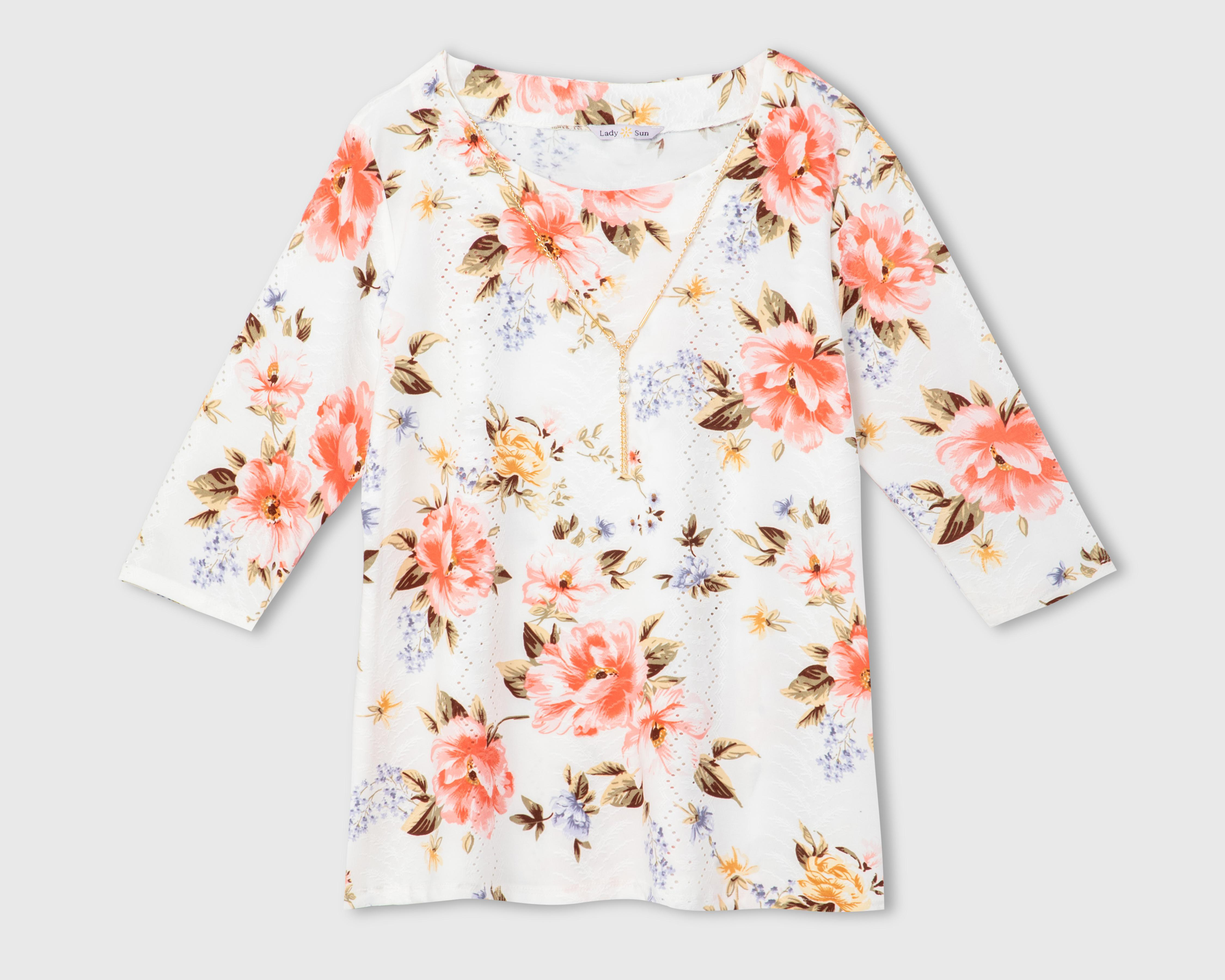 Foto 2 pulgar | Blusa Lady Sun con Collar para Mujer