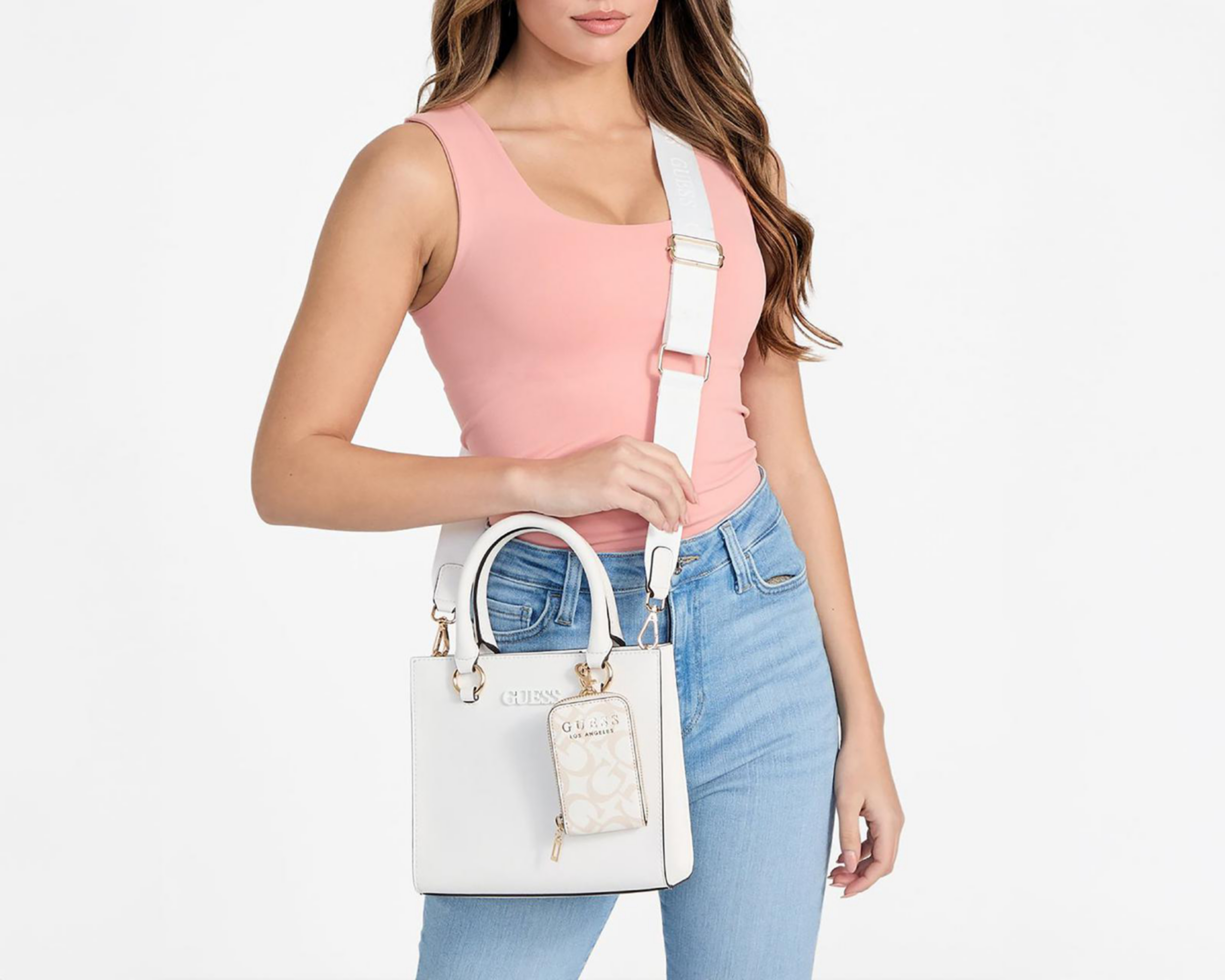 Foto 6 pulgar | Bolsa de Mano Guess Zinnia con Monedero