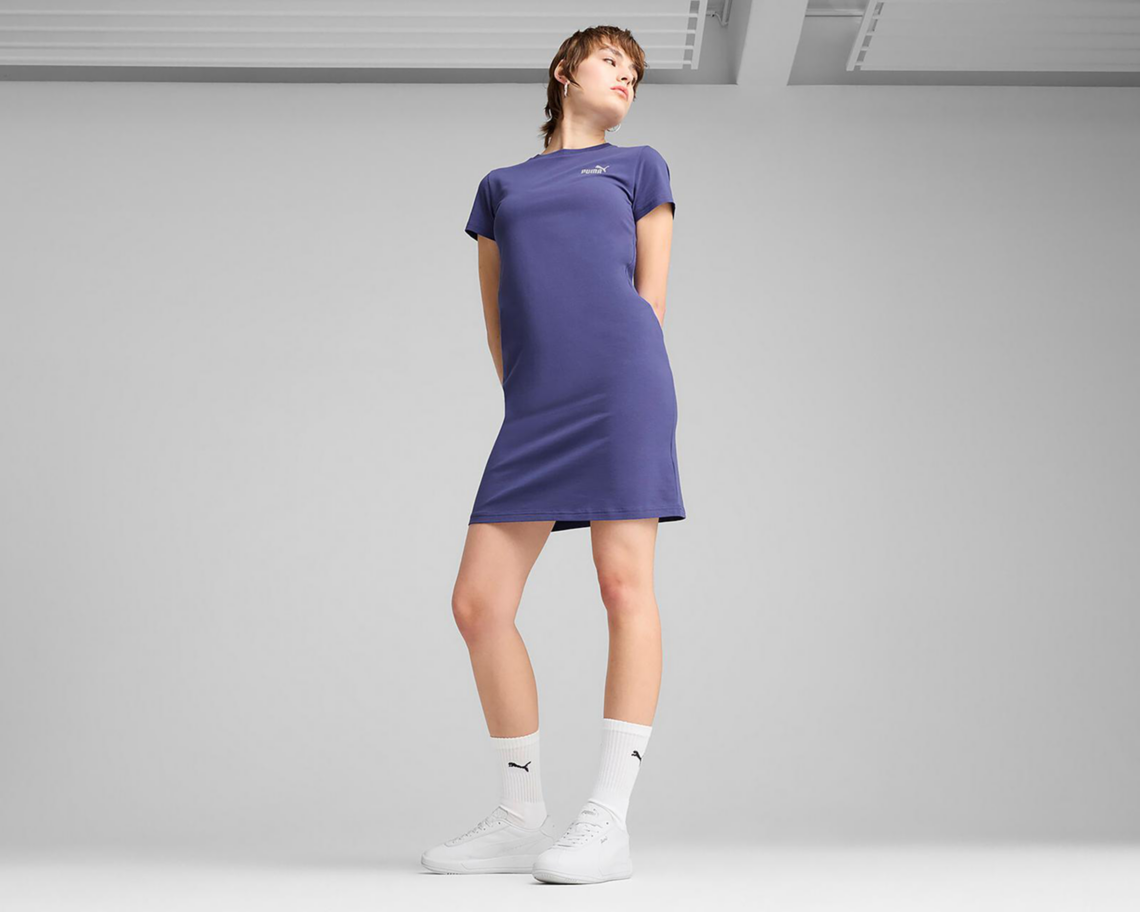 Foto 6 pulgar | Vestido Puma Essentials Morado