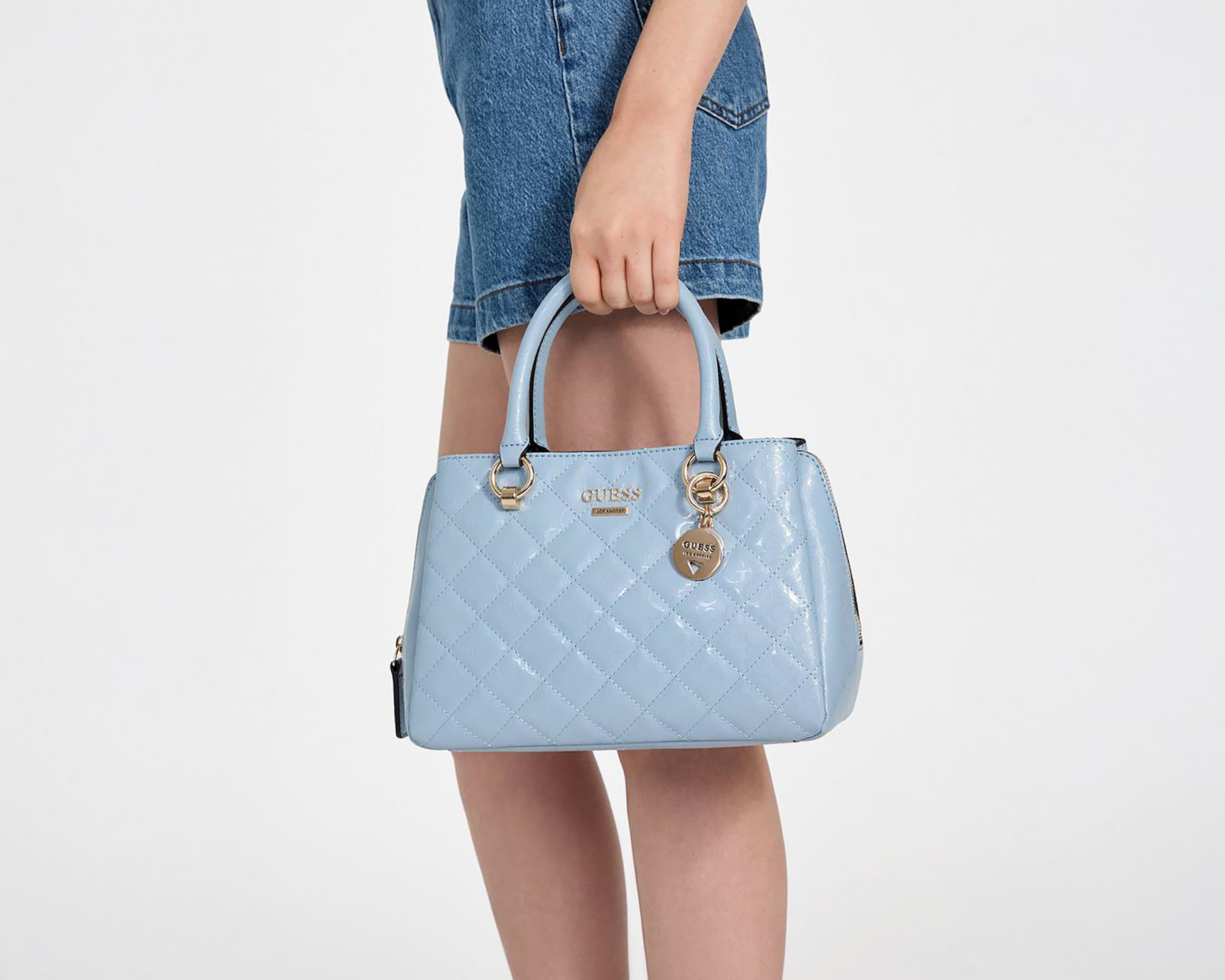 Foto 6 pulgar | Bolsa de Mano Guess Stonia Satchel