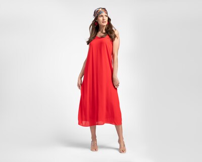 Foto 2 | Vestido Casual Sahara Rojo de Tirantes para Mujer
