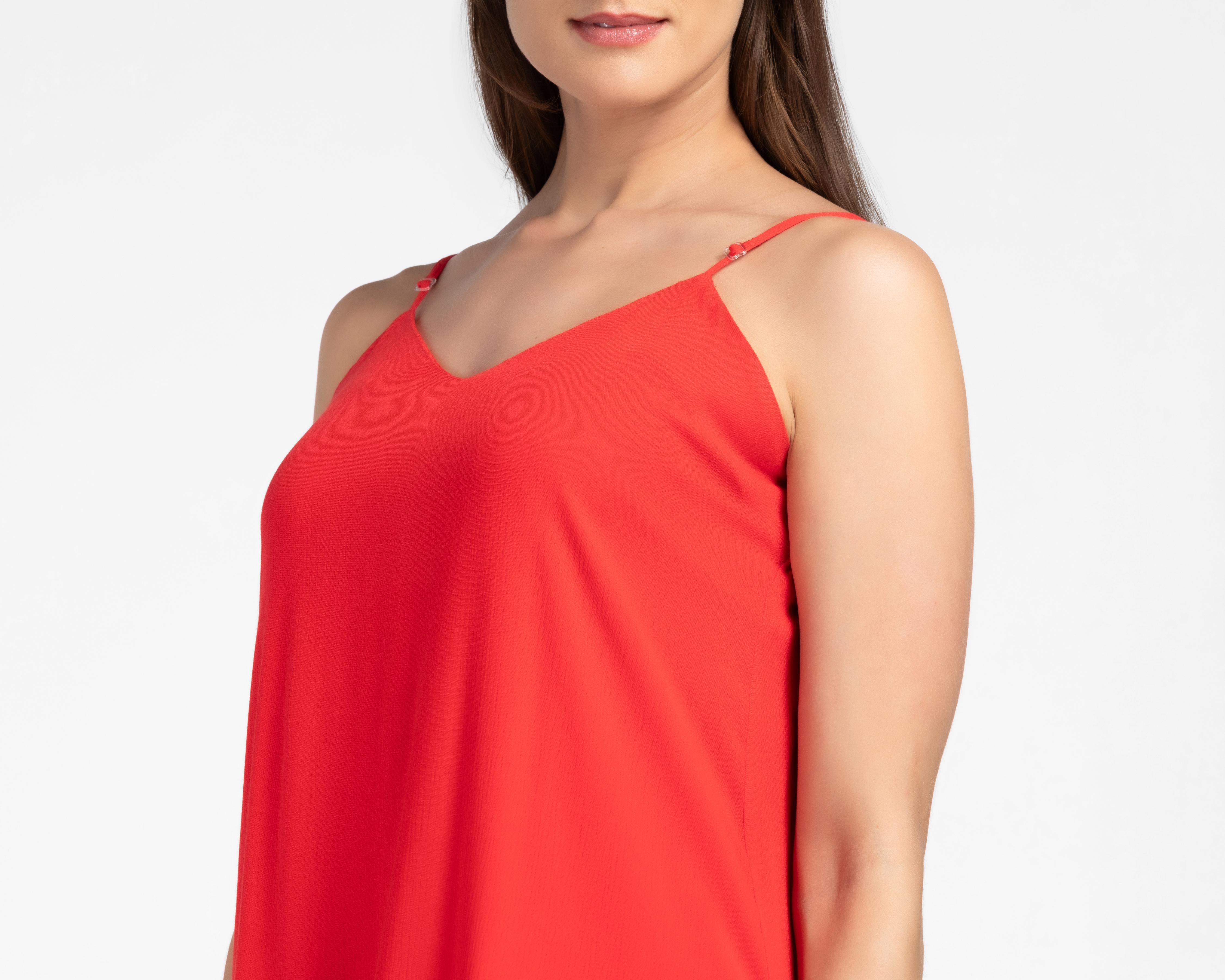 Foto 5 pulgar | Vestido Casual Sahara Rojo de Tirantes para Mujer