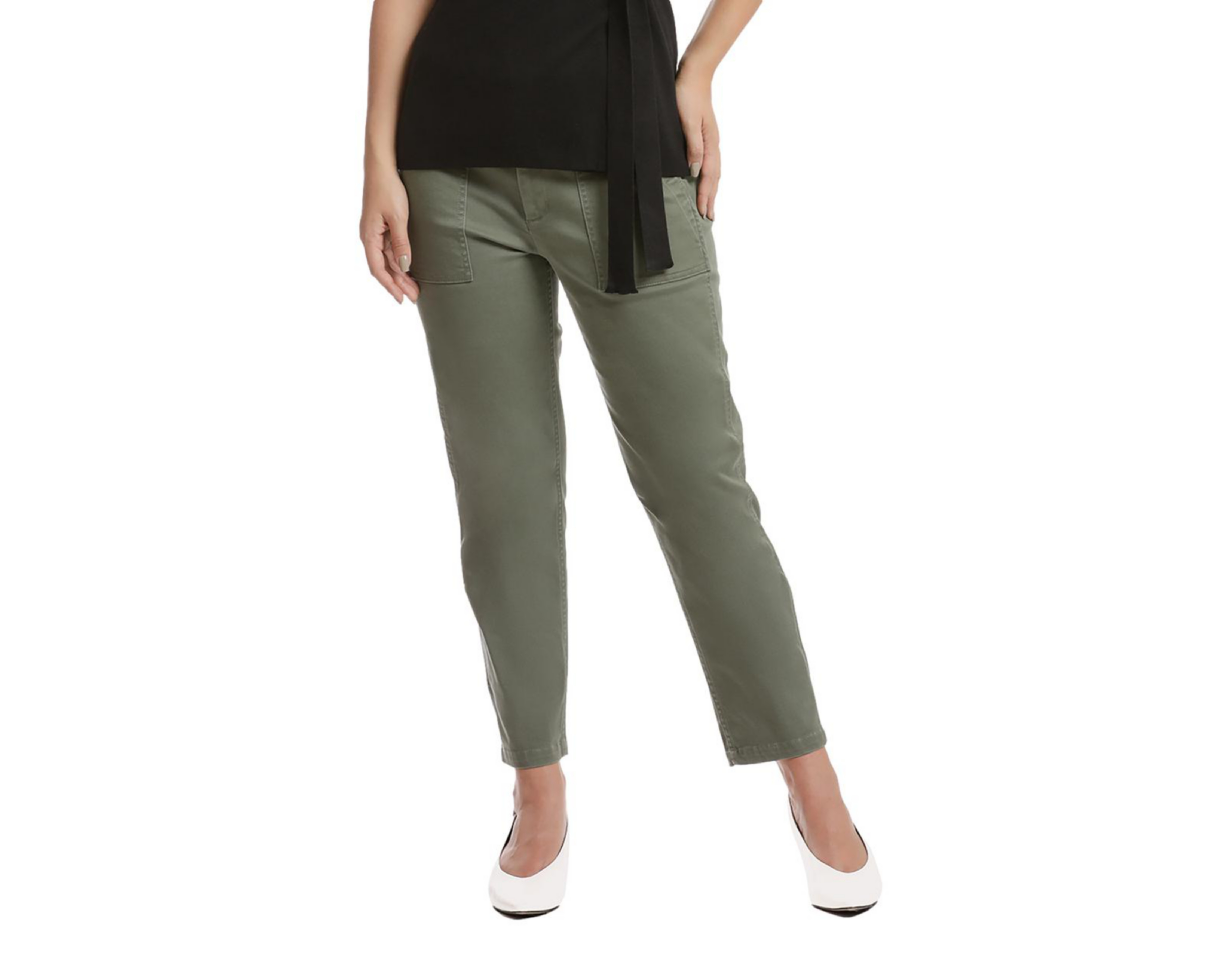 Pantalón Casual Dockers Utility Skinny Crop Verde Olivo para Mujer