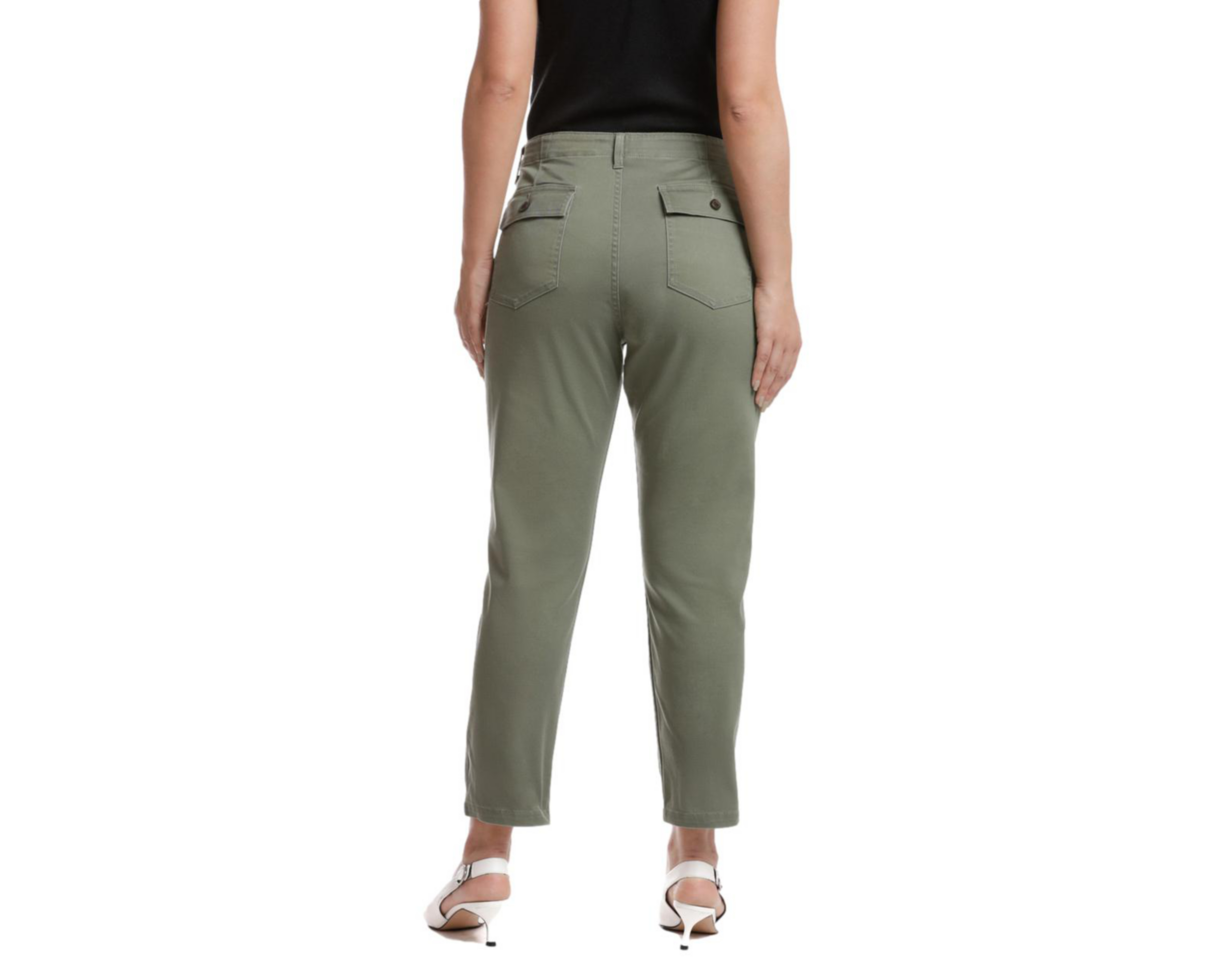 Foto 4 pulgar | Pantalón Casual Dockers Utility Skinny Crop Verde Olivo para Mujer