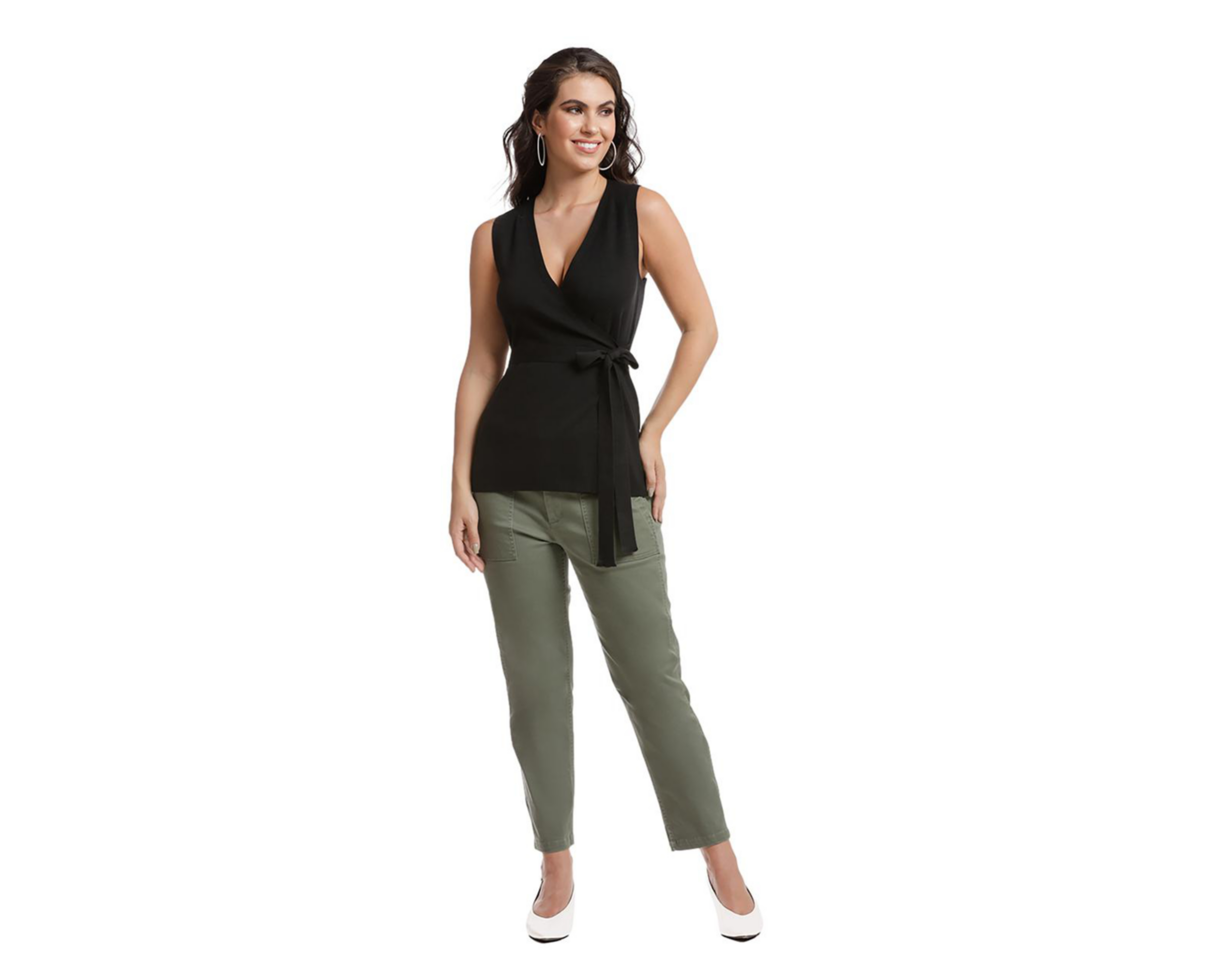Foto 5 pulgar | Pantalón Casual Dockers Utility Skinny Crop Verde Olivo para Mujer