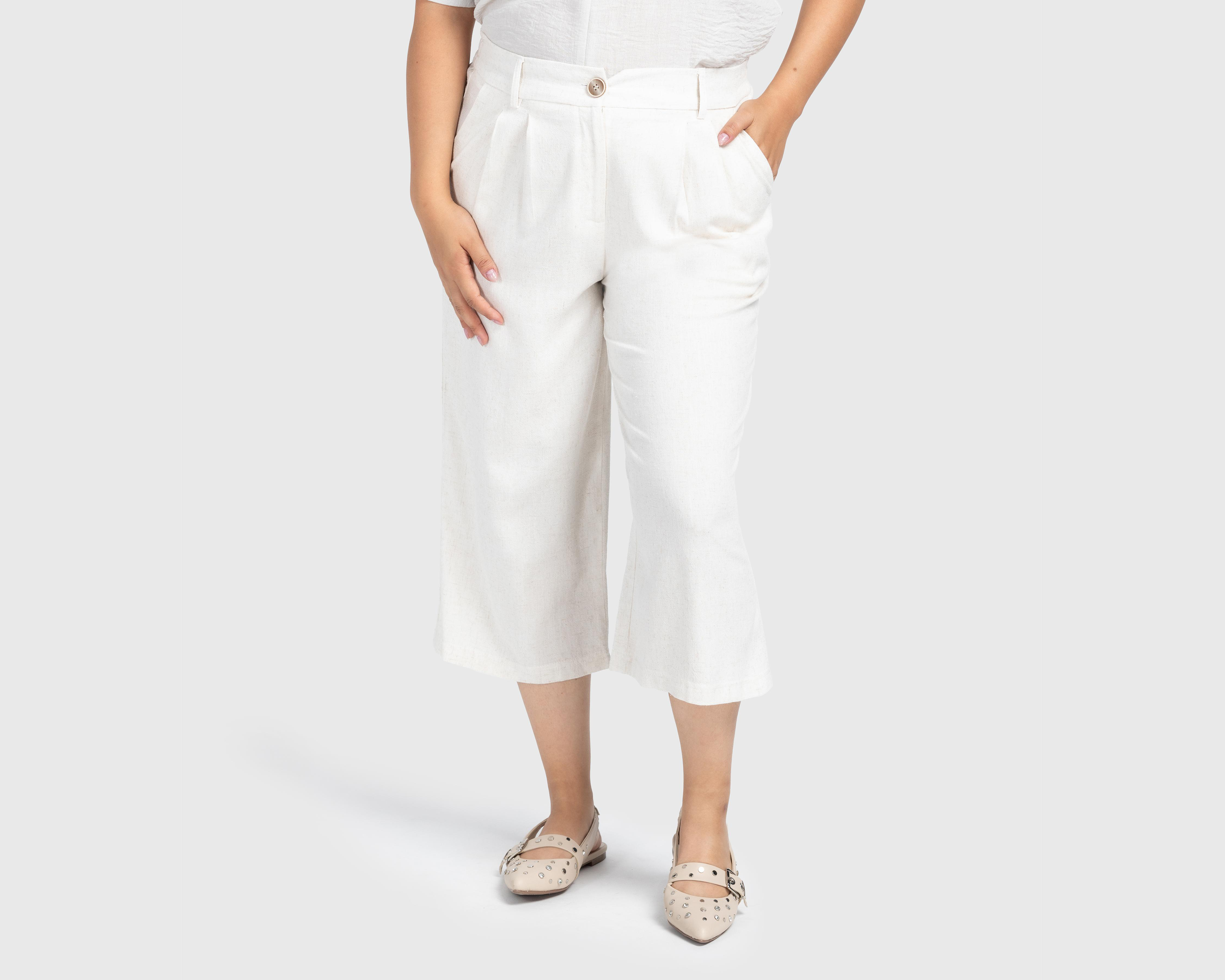 Pantalón Capri Sahara con Cintura Alta para Mujer $349