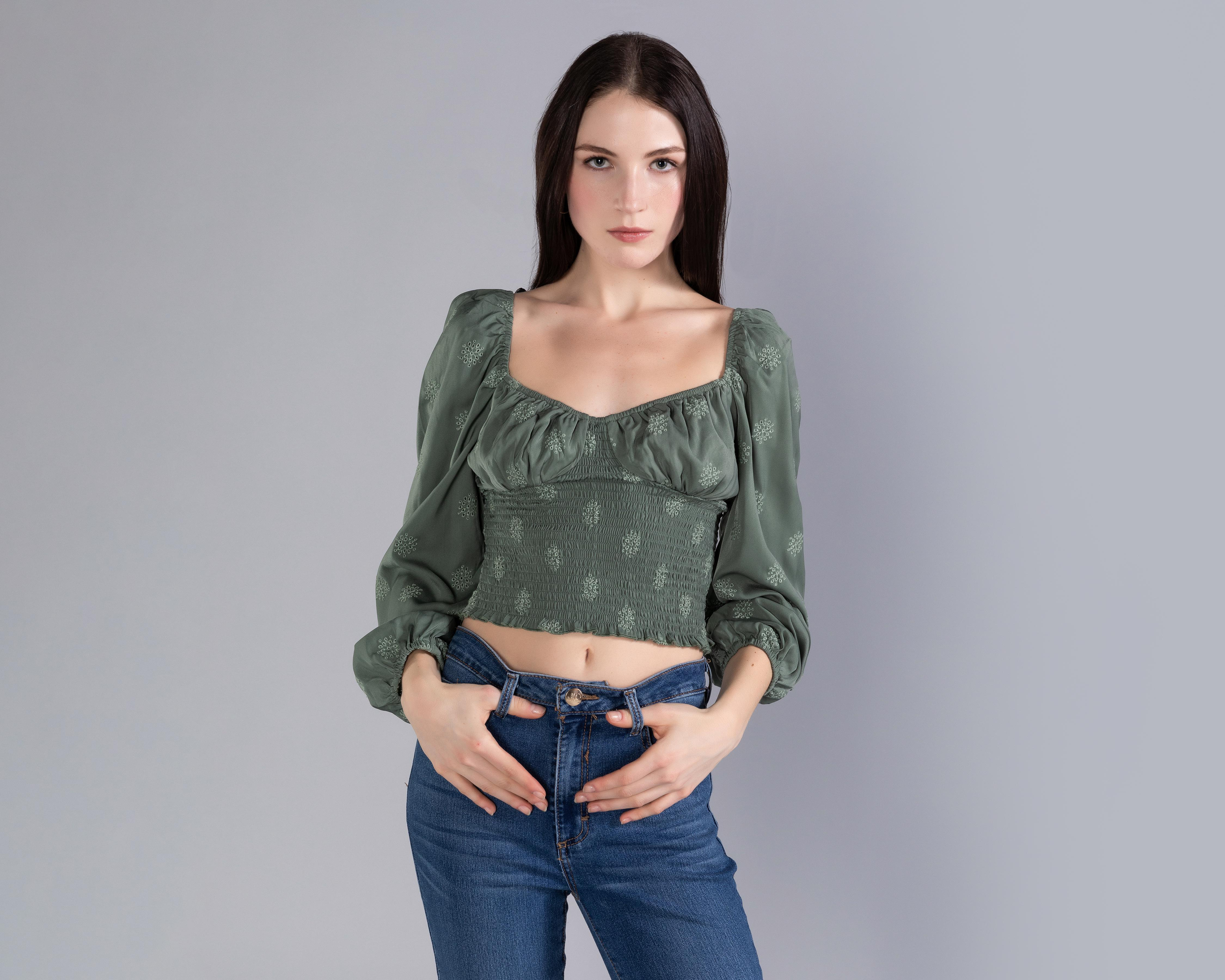 Foto 3 pulgar | Crop Top Strona Manga Larga para Mujer